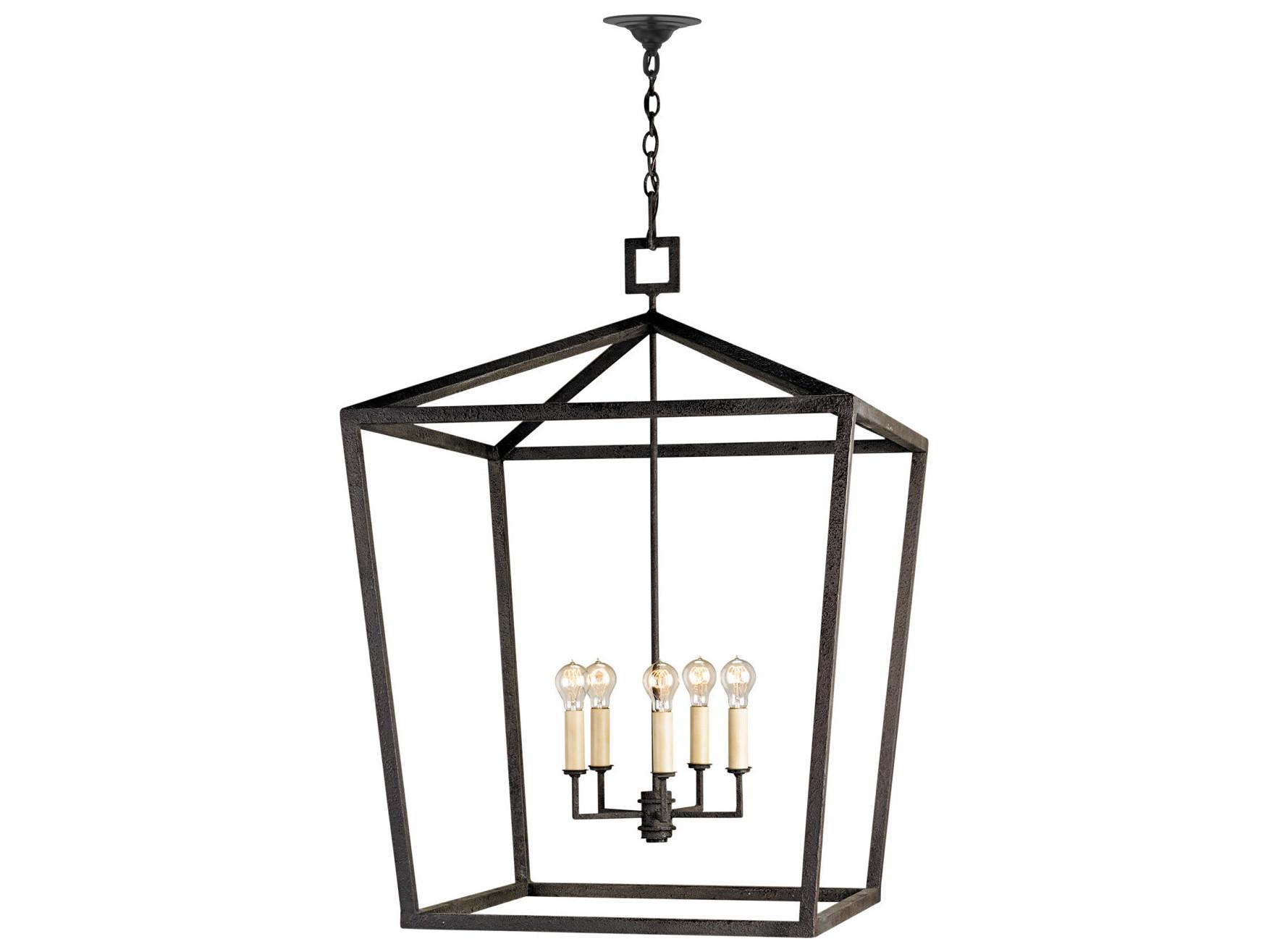 Currey & Company Denison 4-Light Mole Black Chandelier
