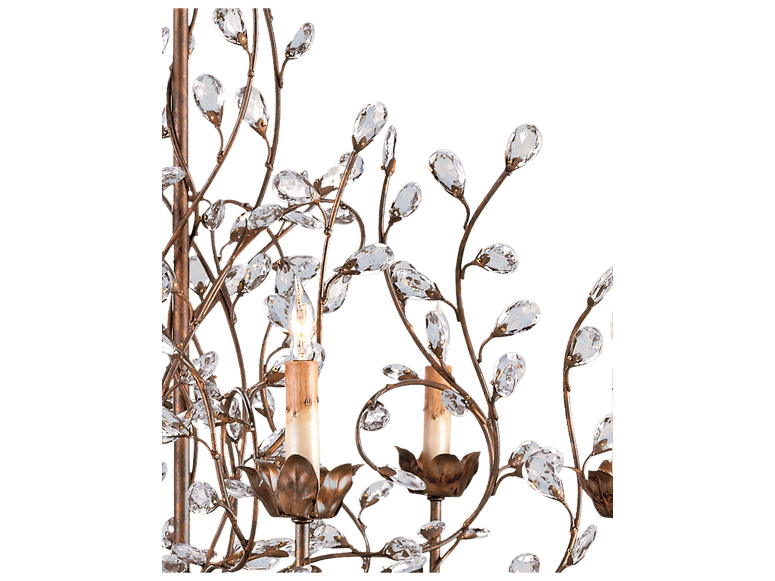 Currey & Company Crystal Bud 8-Light Cupertino Brown Candelabra Chandelier