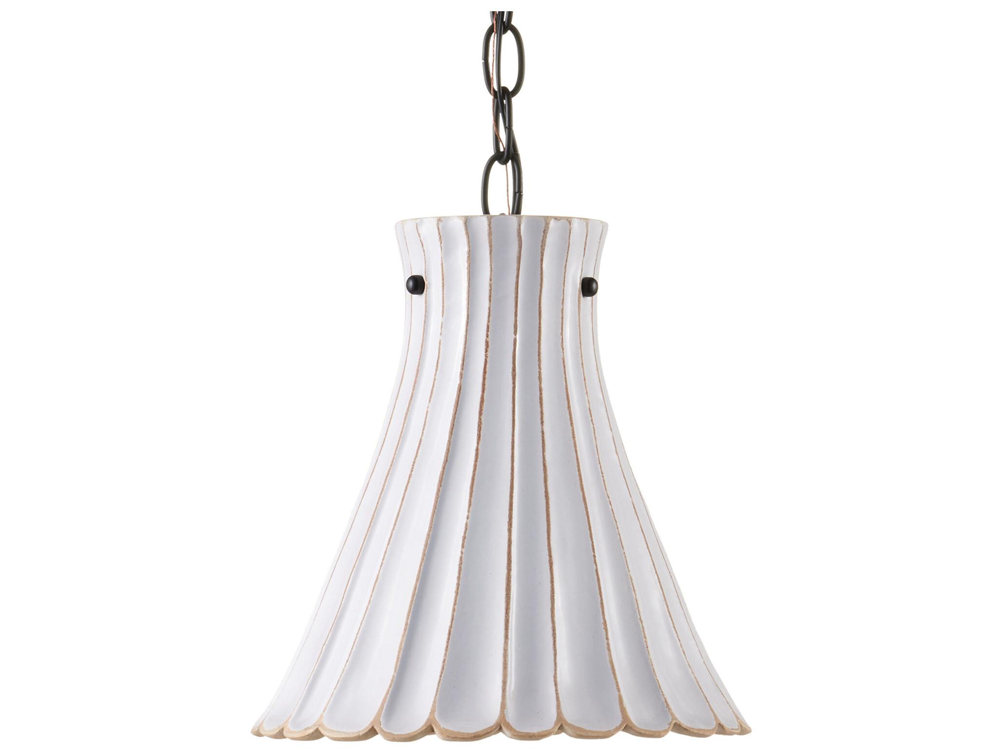 Currey & Company Jazz 1-Light Satin Black white Crackle Empire Mini Pendant