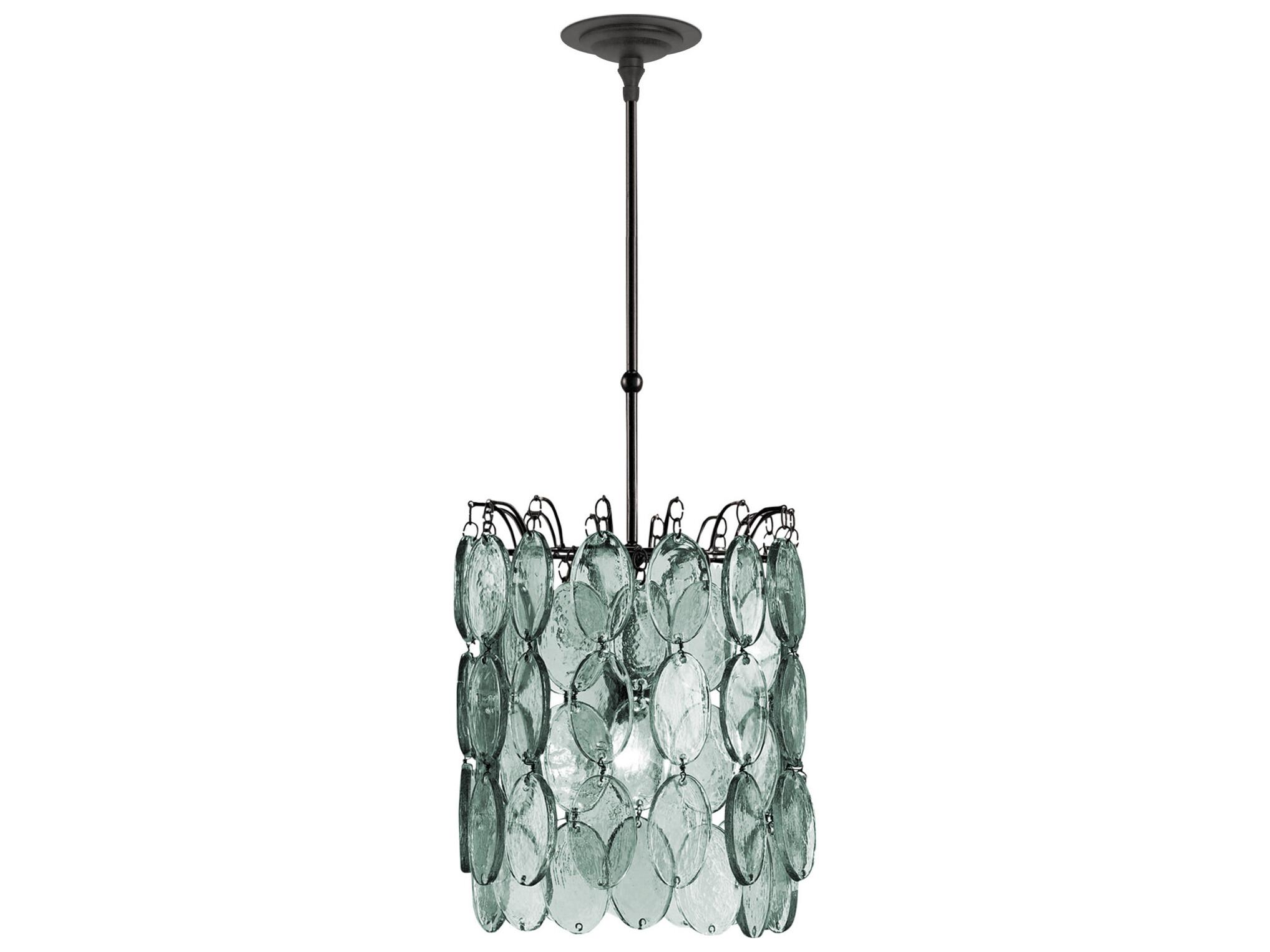 Currey & Company Airlie 1-Light Satin Black Glass Cylinder Pendant