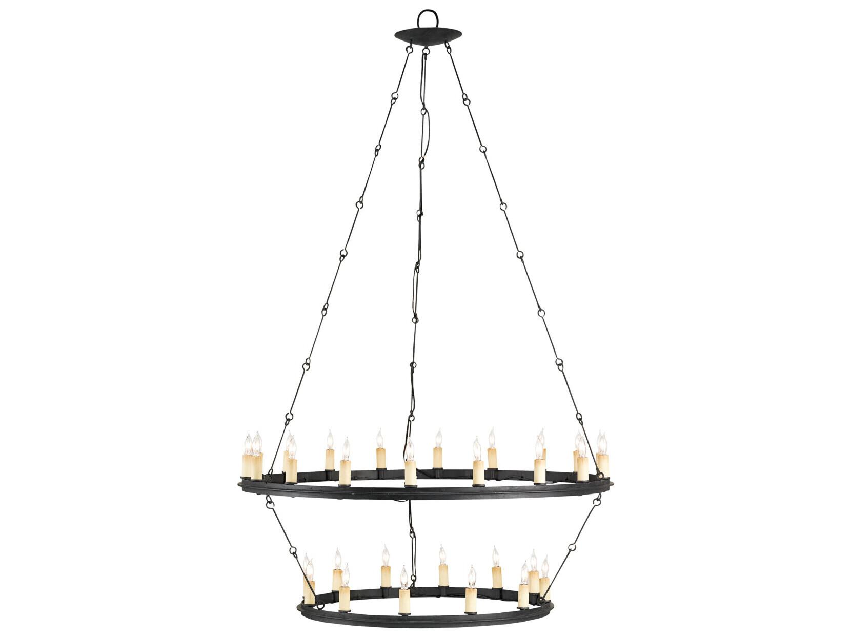 Currey & Company Toulouse 30-Light Black Smith Candelabra Chandelier