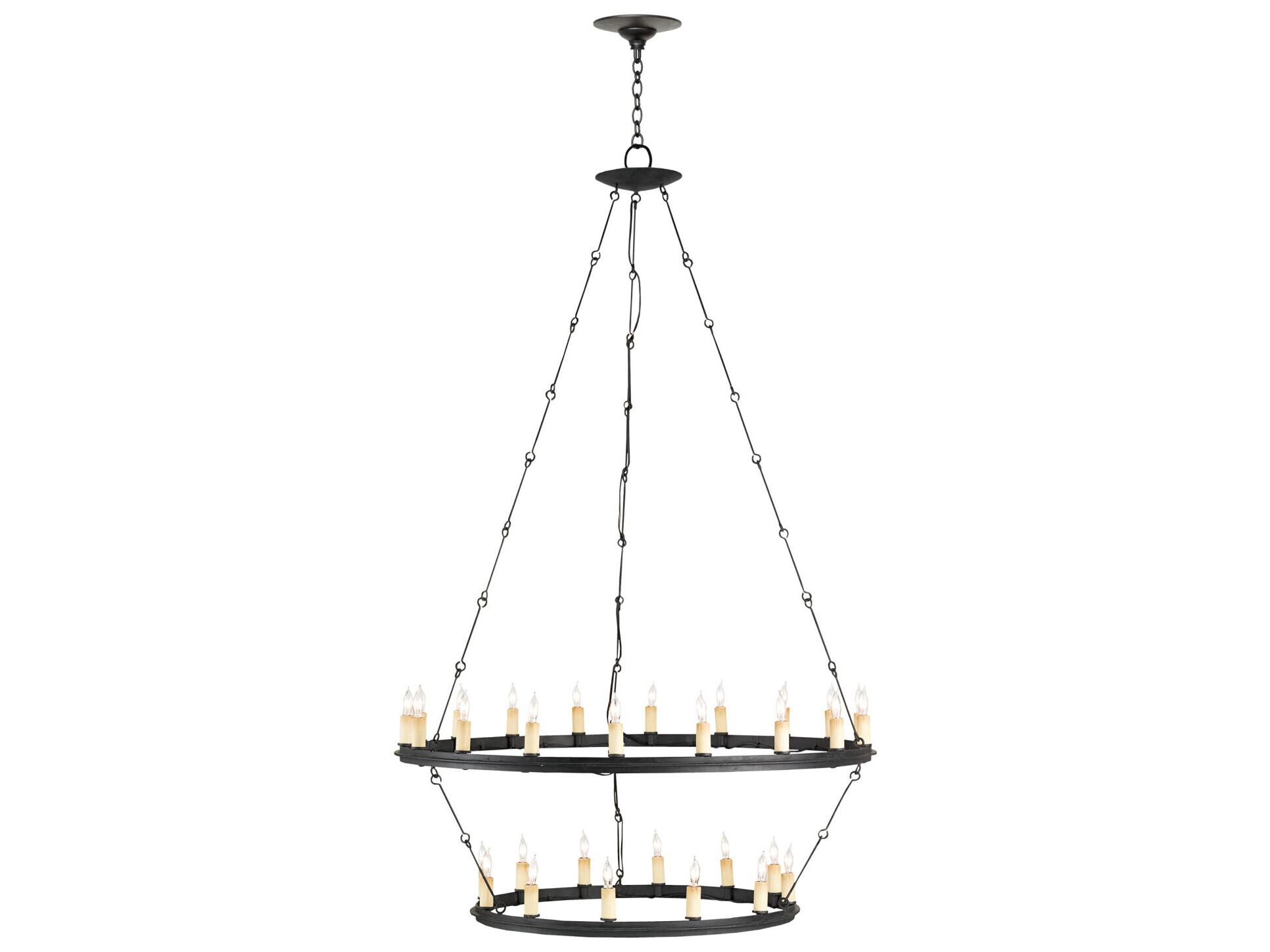 Currey & Company Toulouse 30-Light Black Smith Candelabra Chandelier