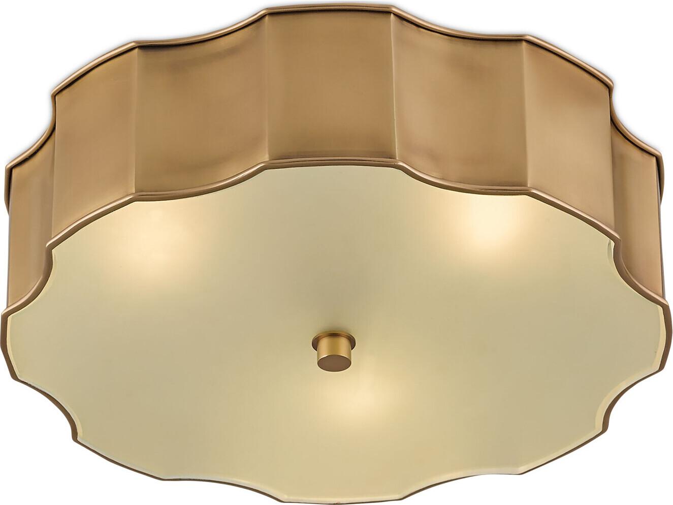 Currey & Company Wexford Antique Brass Tiered Flush Mount