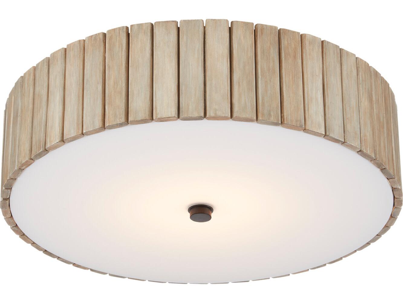Currey & Company Tetterby 1-Light Natural Black Brown Drum Semi Flush Mount