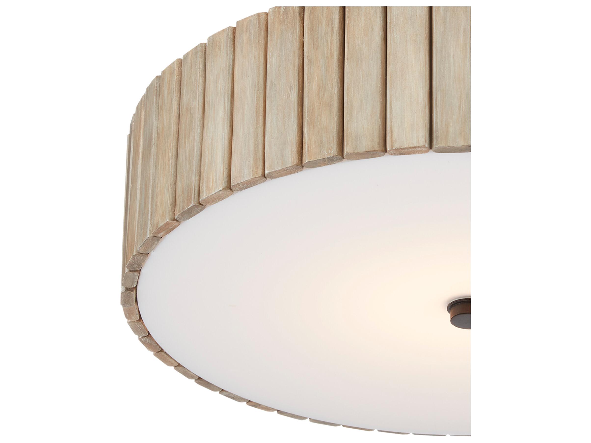 Currey & Company Tetterby 1-Light Natural Black Brown Drum Semi Flush Mount