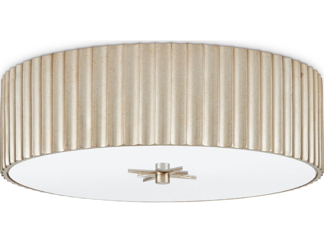 Currey & Company Caravel 1-Light Silver Leaf LED Flush Mount