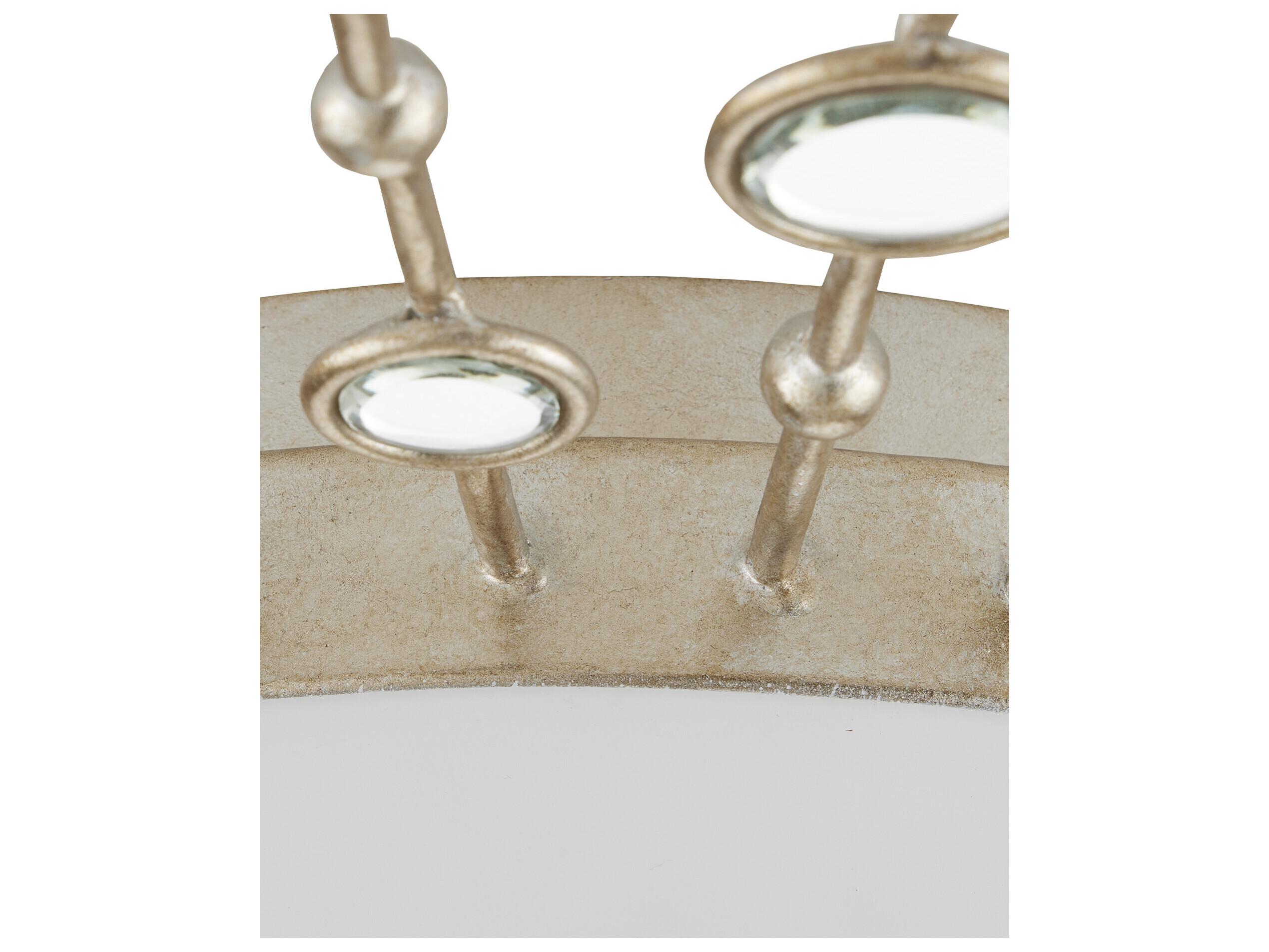 Currey & Company Planisphere 1-Light Silver Leaf Glass LED Flush Mount