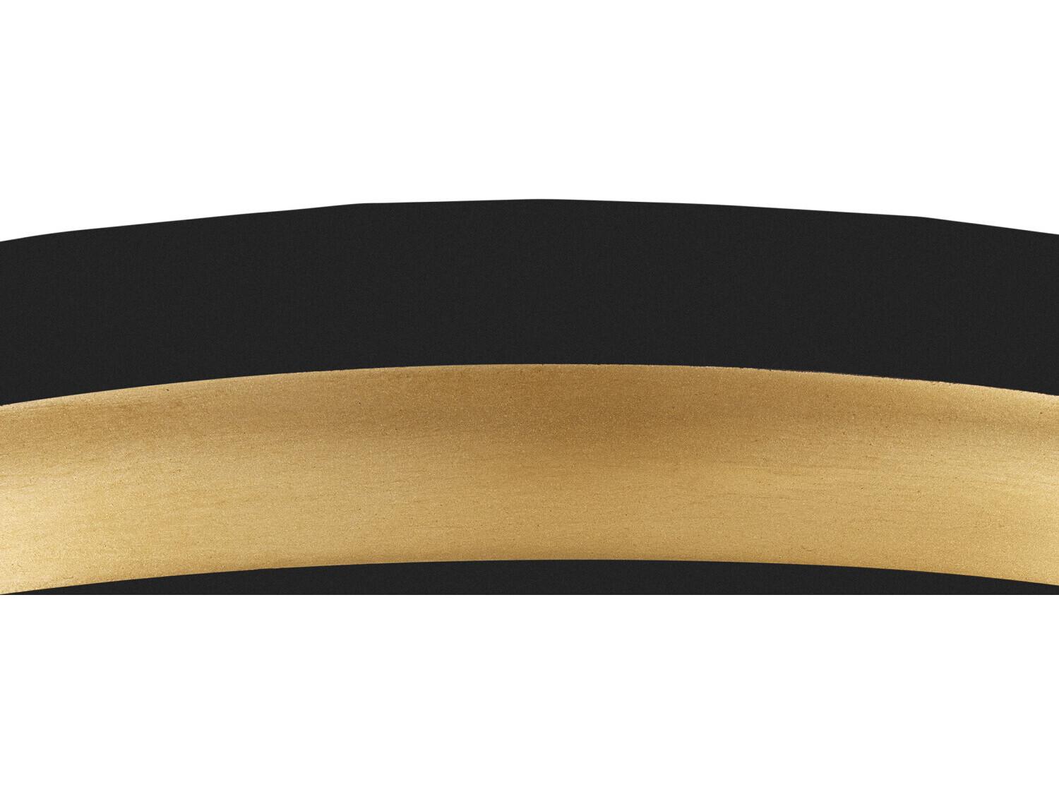 Currey & Company Serenity 1-Light Satin Black Contemporary Gold LED Flush Mount