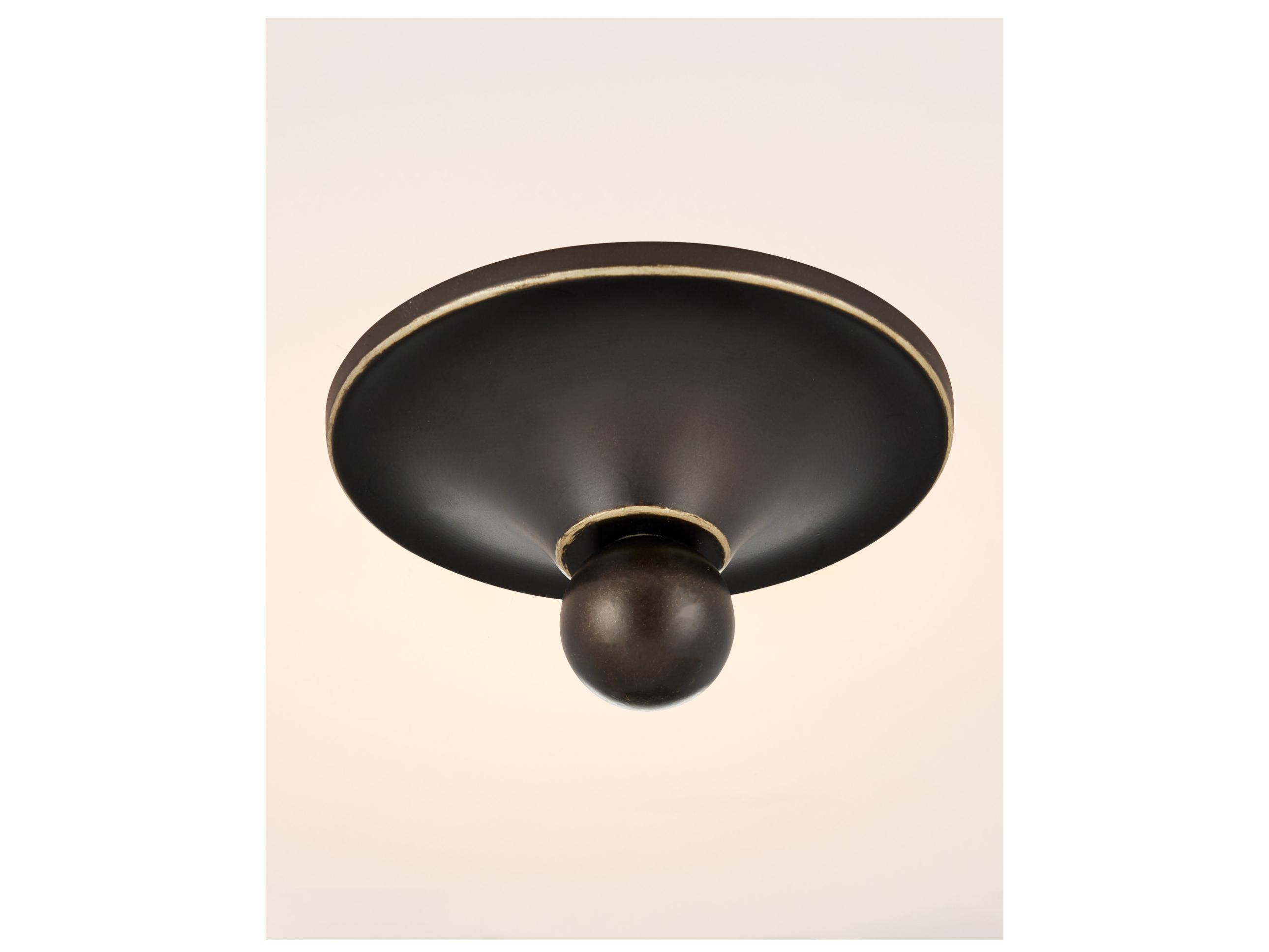 Currey & Company Bryce 1-Light Oil Rubbed Bronze White Drum Flush Mount