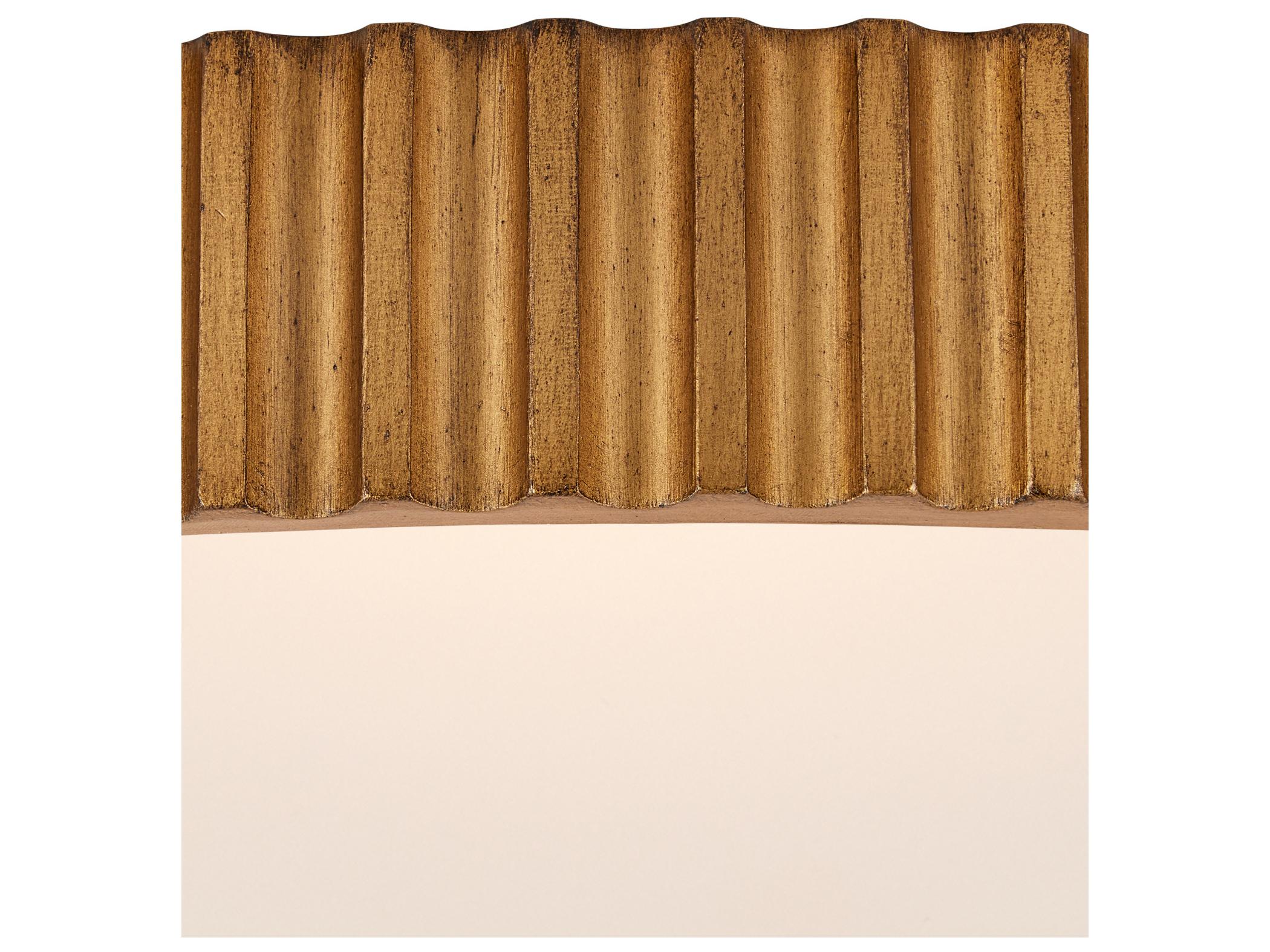 Currey & Company Bryce 1-Light Gold White Drum Flush Mount