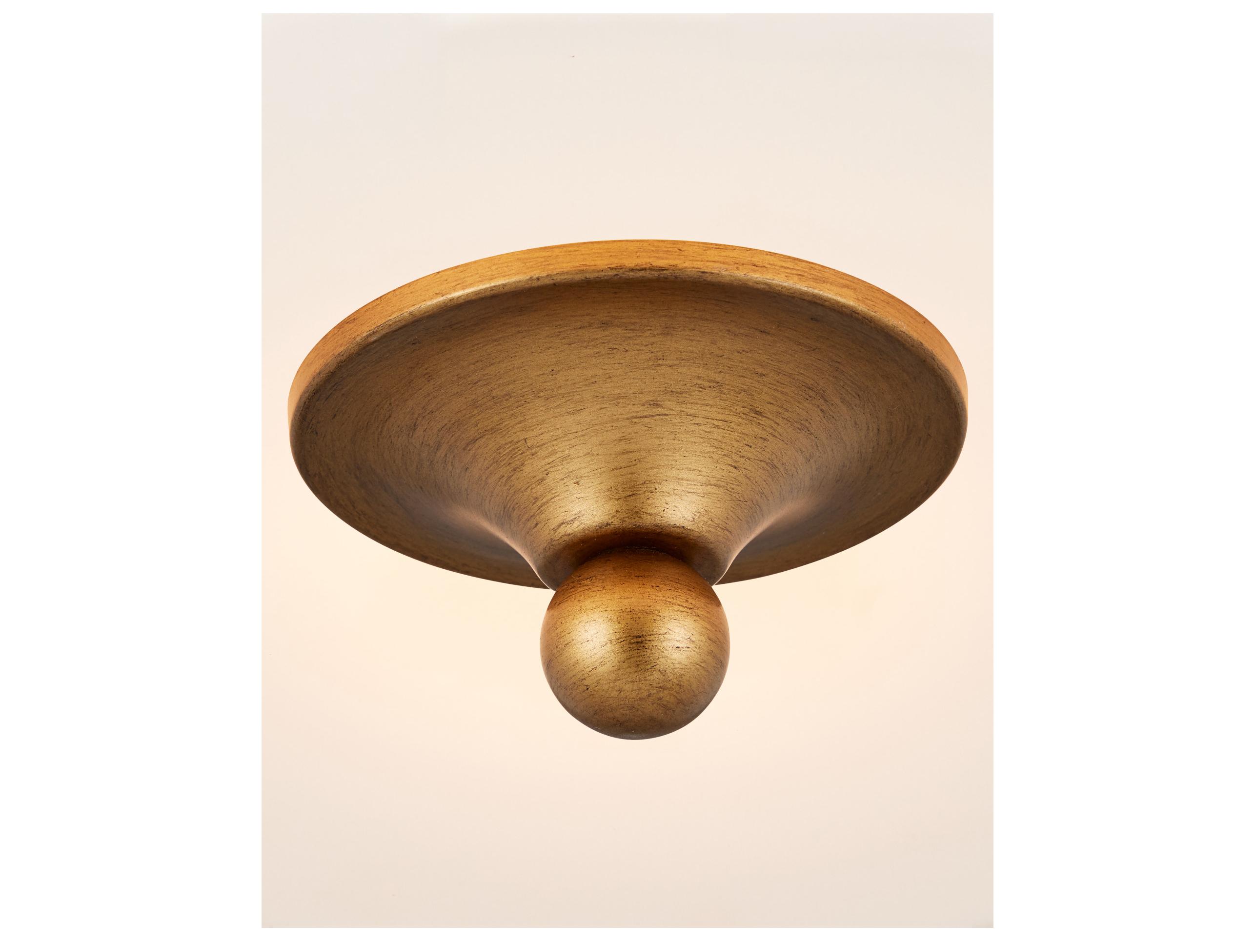 Currey & Company Bryce 1-Light Gold White Drum Flush Mount