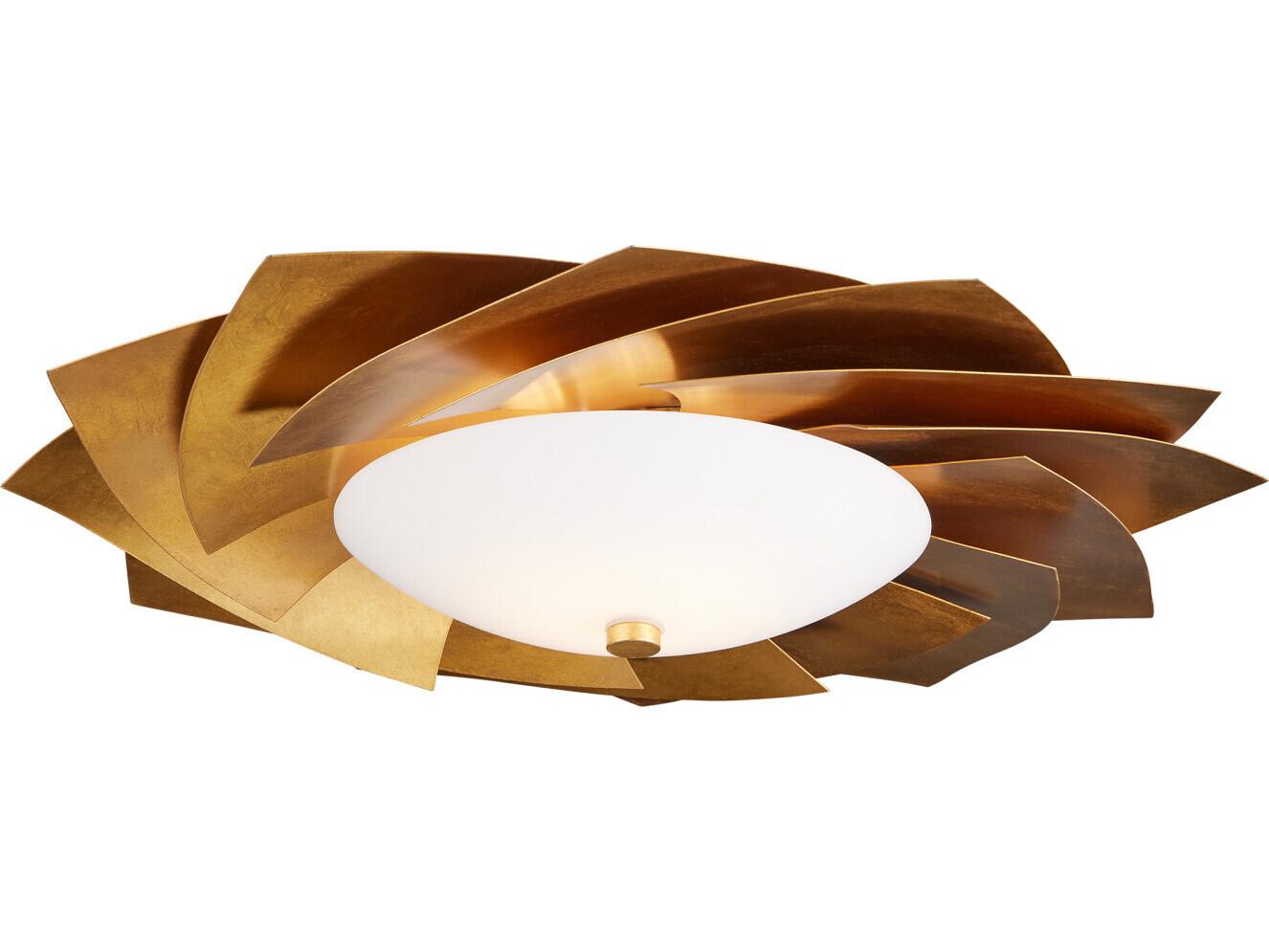 Currey & Company Asterisk 1-Light Gold Flush Mount