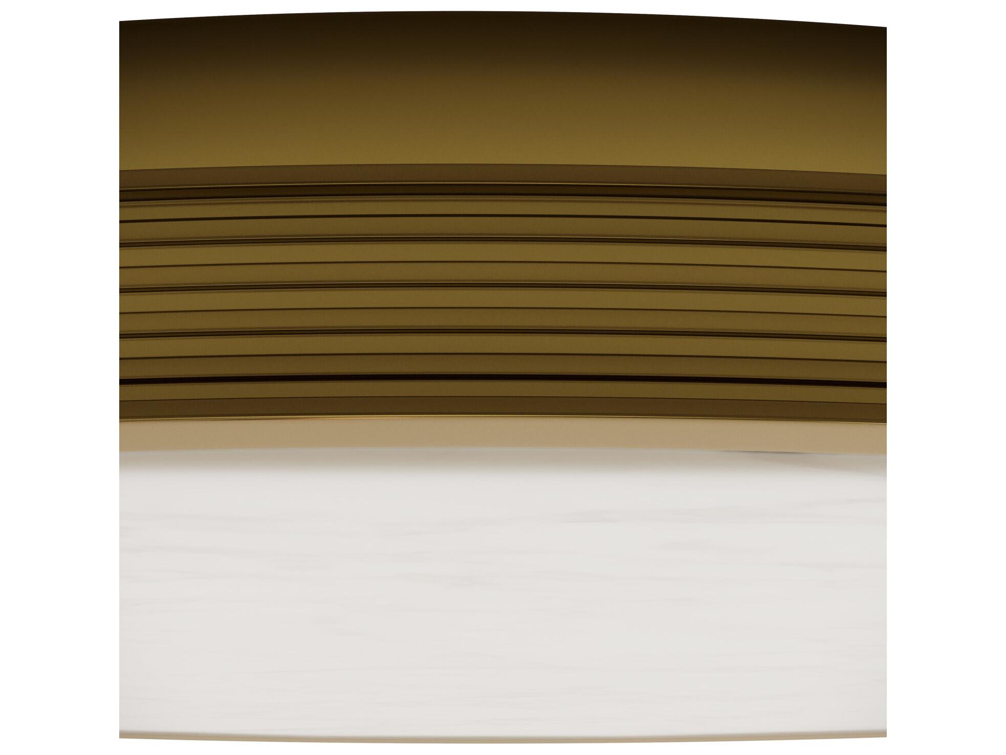 Currey & Company Aydan 1-Light Natural Polished Antique Brass Round Flush Mount