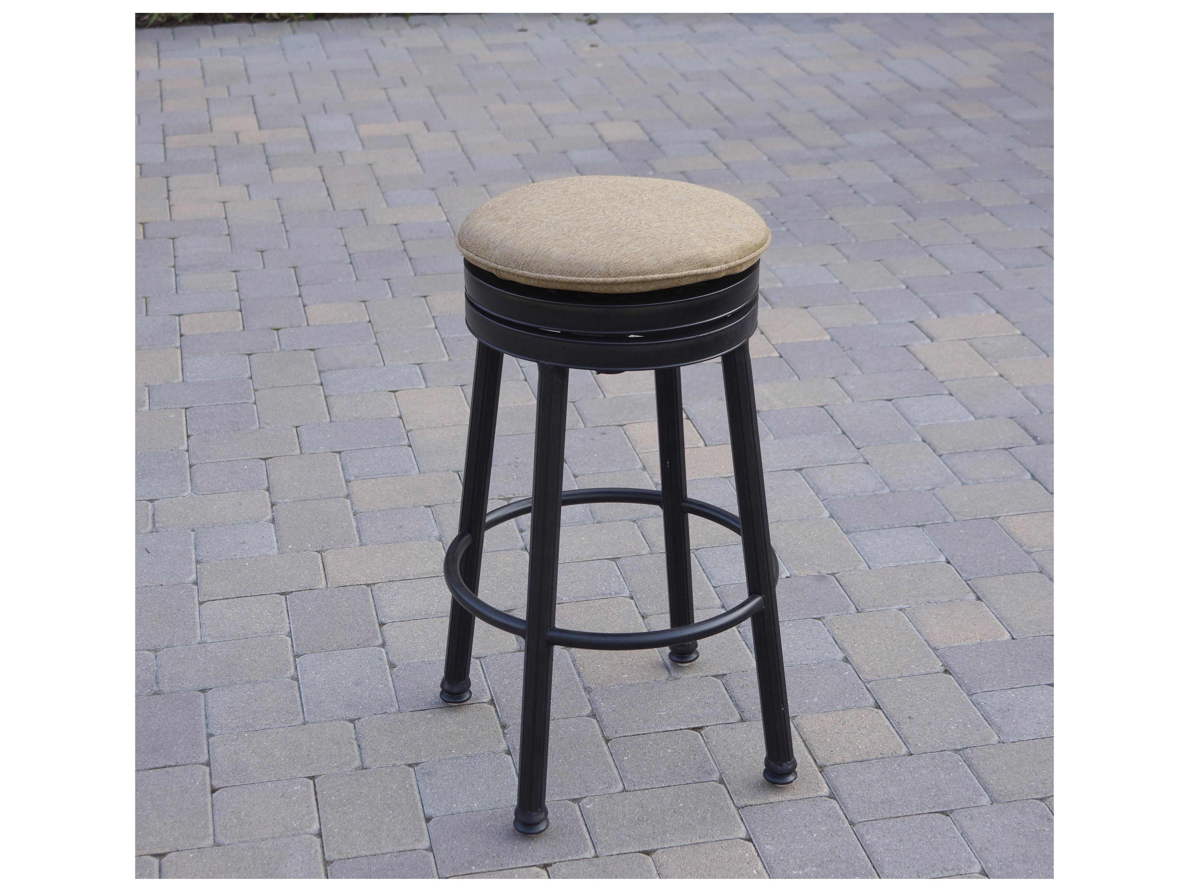 Darlee Outdoor Living Backless Cast Aluminum 5-Piece Round Bar Set with Cushions and 82'' Party Bar