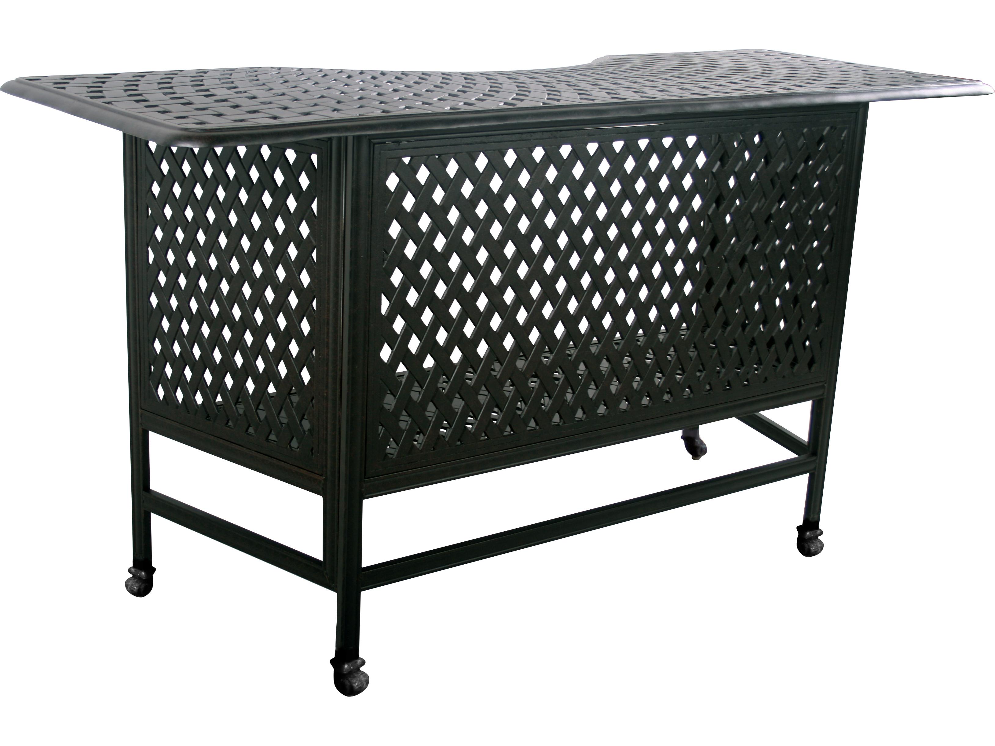 Darlee Outdoor Living Backless Cast Aluminum 5-Piece Round Bar Set with Cushions and 82'' Party Bar