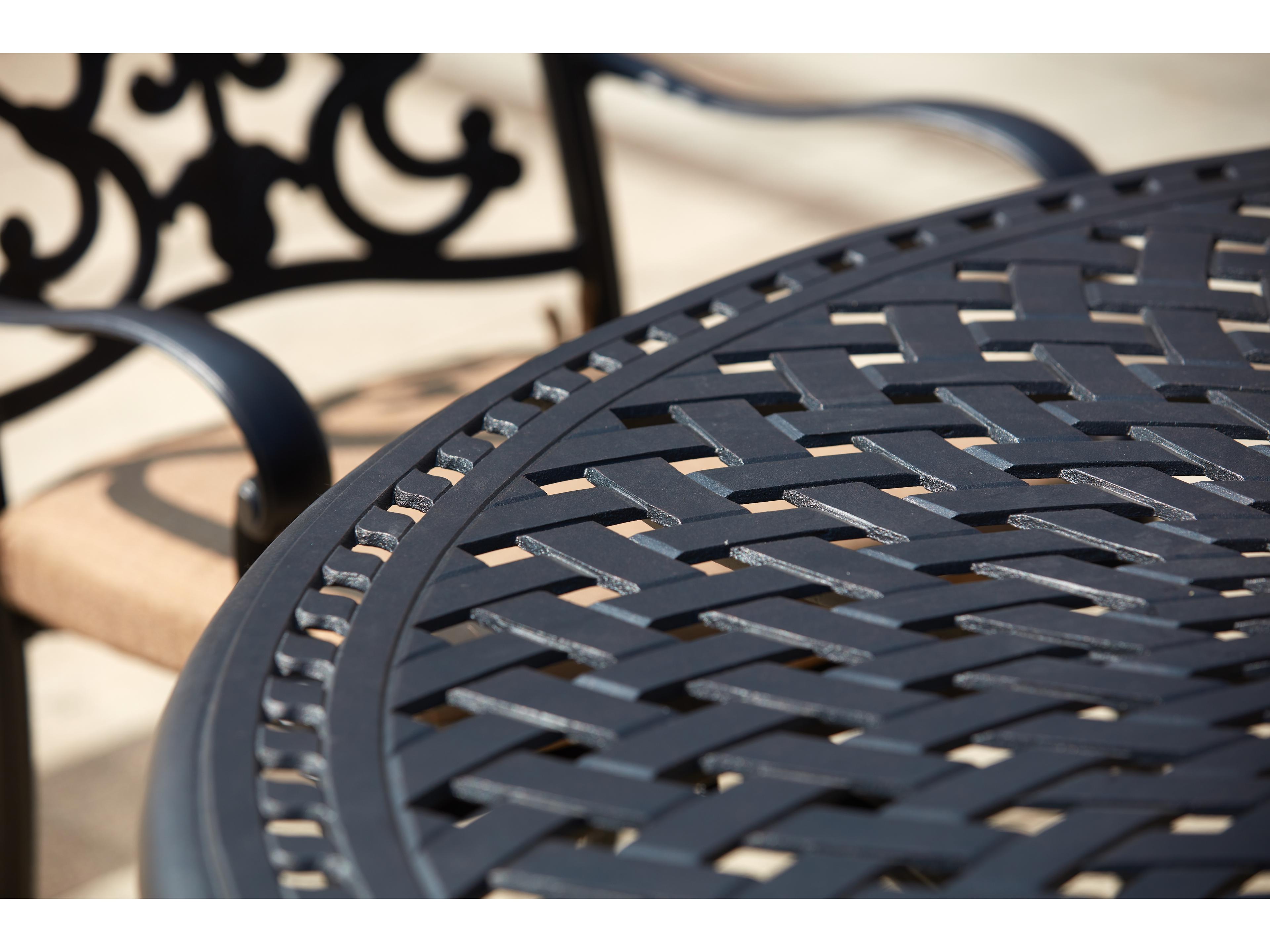 Darlee Outdoor Living Santa Barbara Cast Aluminum 7-Piece Dining Set with Cushions and 59'' Round Dining Table