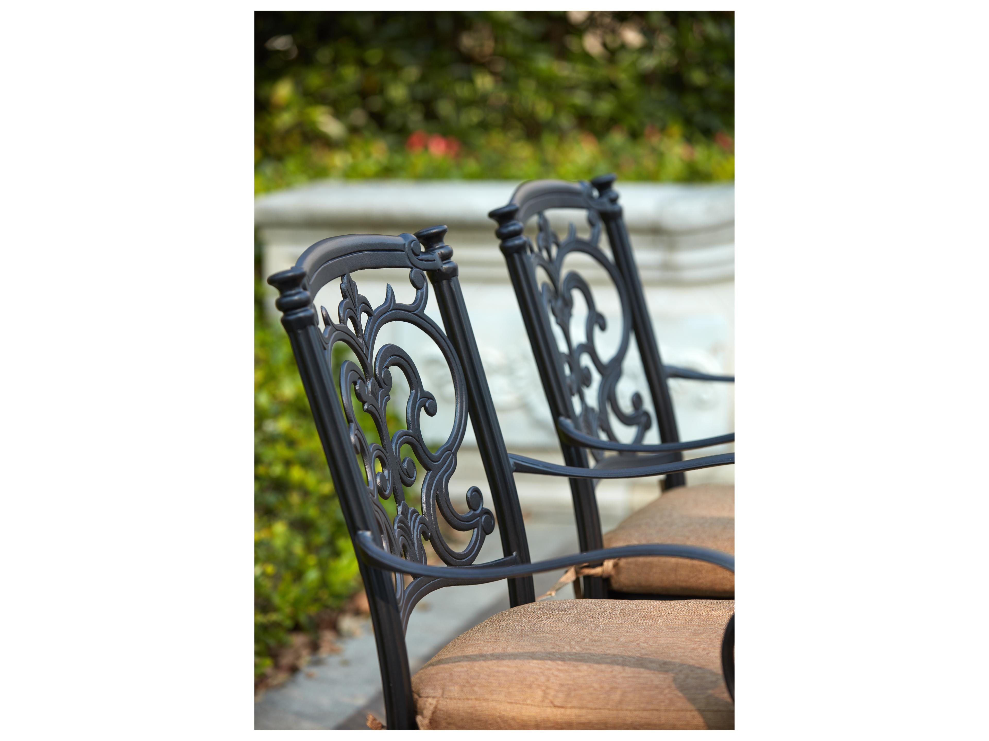 Darlee Outdoor Living Santa Barbara Cast Aluminum 7-Piece Dining Set (with 2 Swivel Rockers) with Cushions and 42 x 72'' Rectangular Dining Table