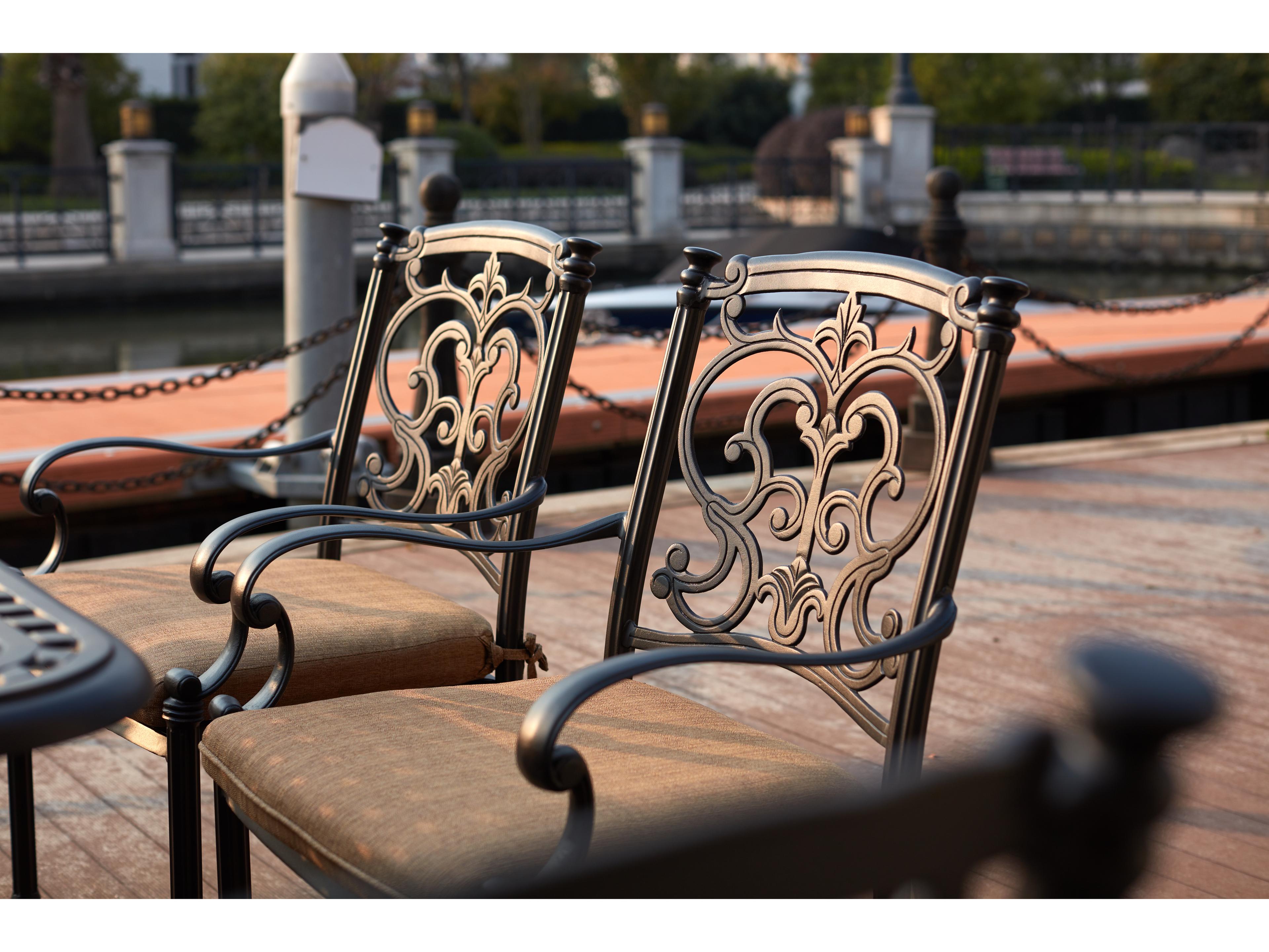 Darlee Outdoor Living Santa Barbara Cast Aluminum 9-Piece Dining Set with Cushions and 60'' Square Dining Table