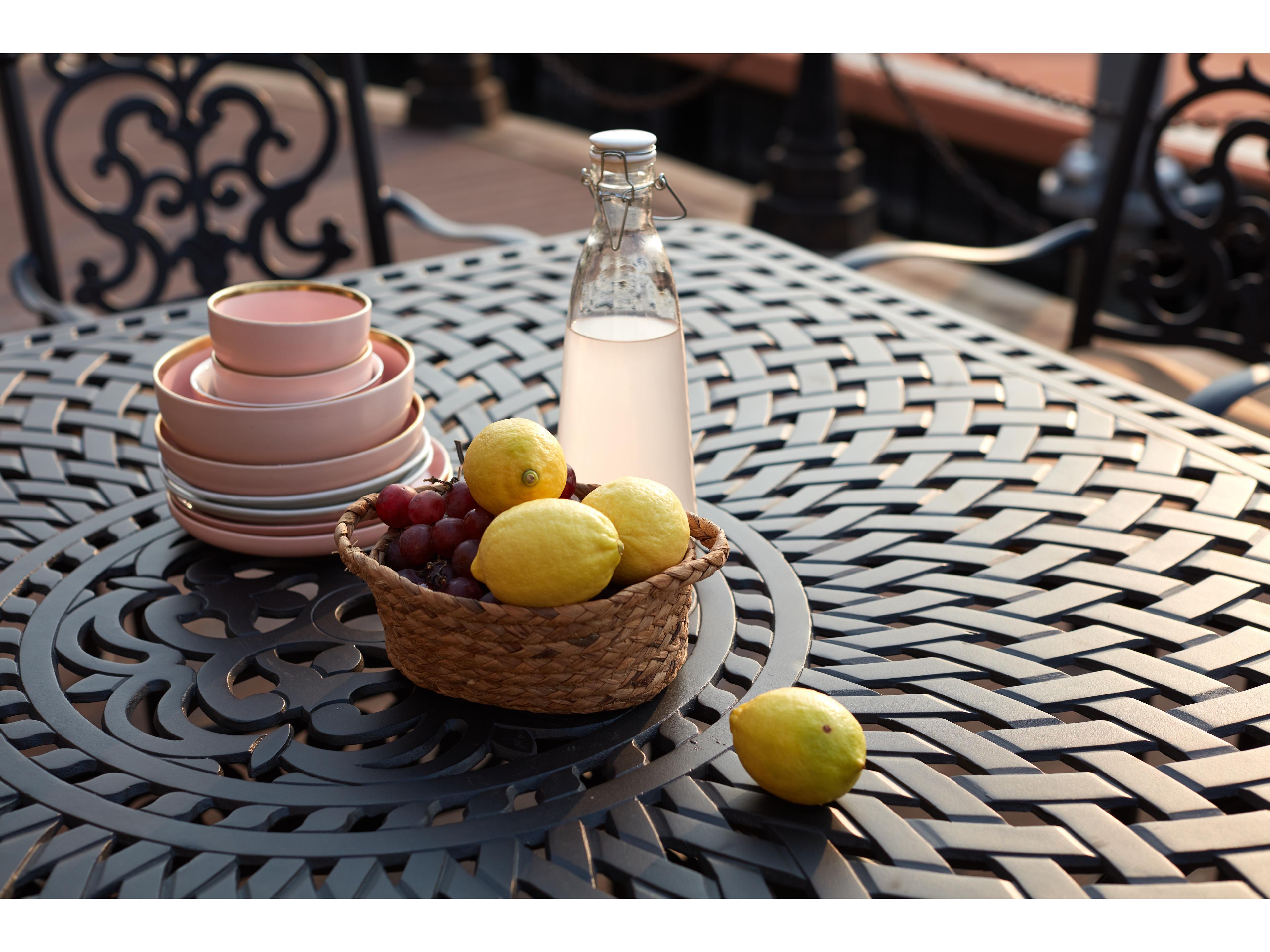 Darlee Outdoor Living Santa Barbara Cast Aluminum 9-Piece Dining Set with Cushions and 60'' Square Dining Table