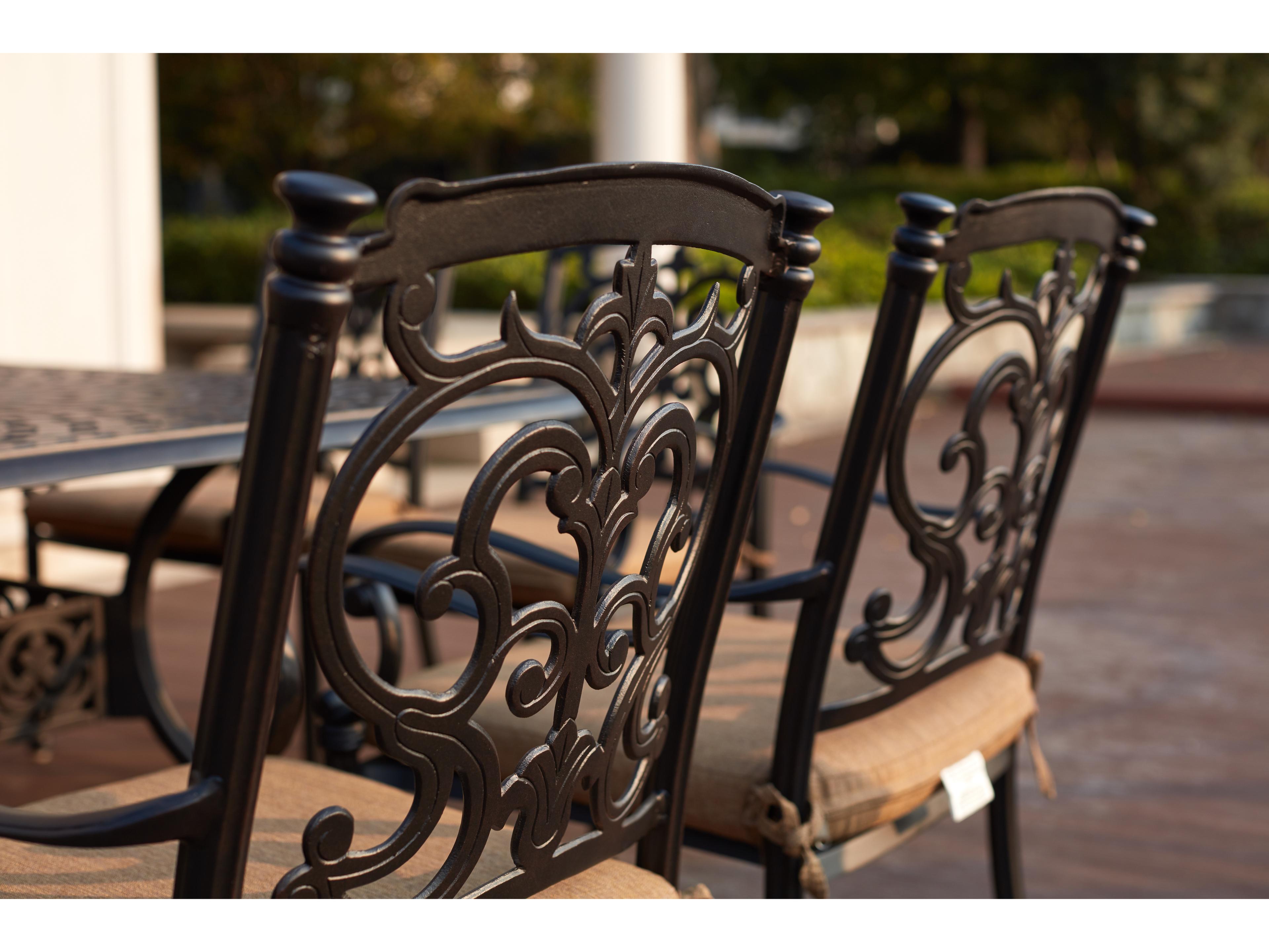 Darlee Outdoor Living Santa Barbara Cast Aluminum 9-Piece Dining Set with Cushions and 60'' Square Dining Table