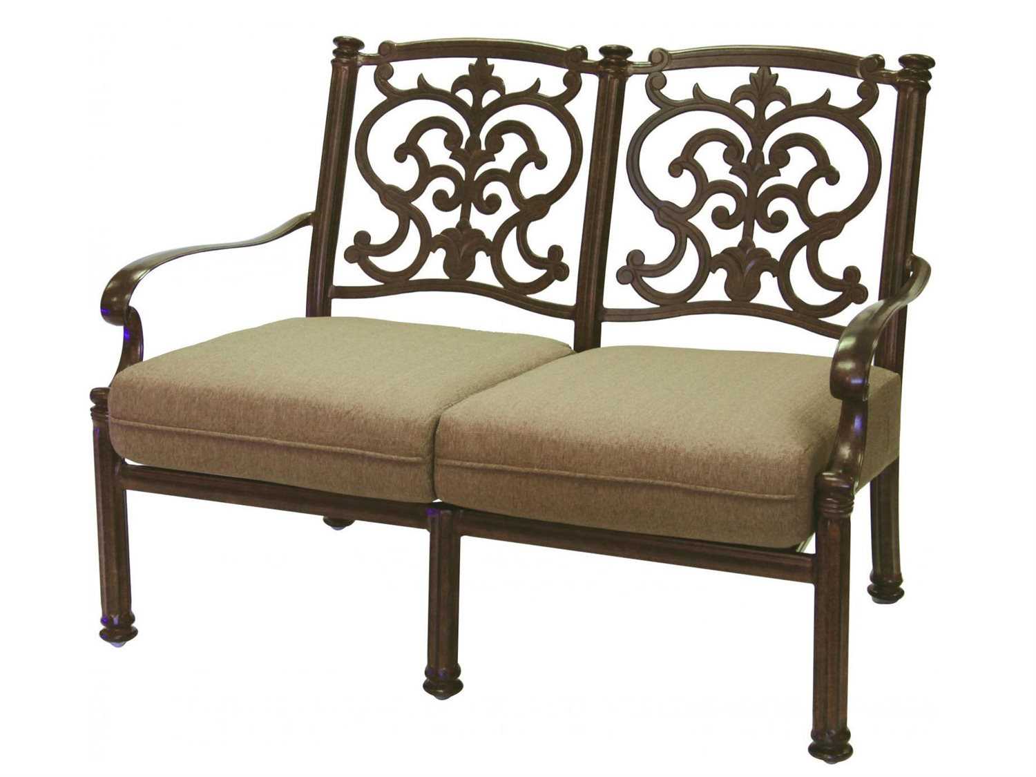 Darlee Outdoor Living Santa Barbara Antique Bronze Cast Aluminum Loveseat