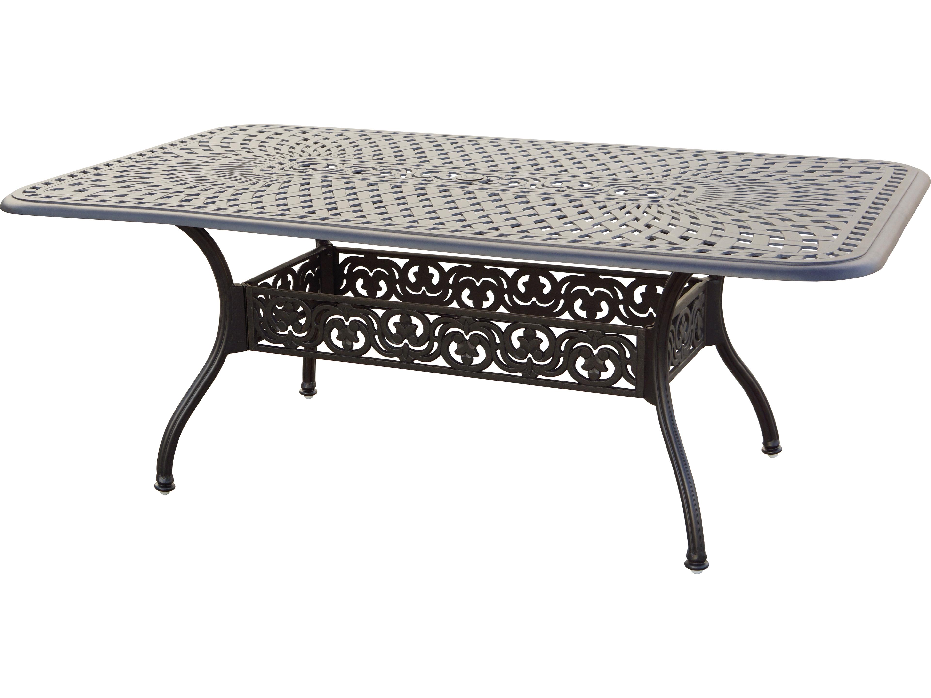 Darlee Outdoor Living Sedona Cast Aluminum 7-Piece Dining Set (with 2 Swivel Rockers) with Cushions and 42 x 72'' Rectangular Dining Table