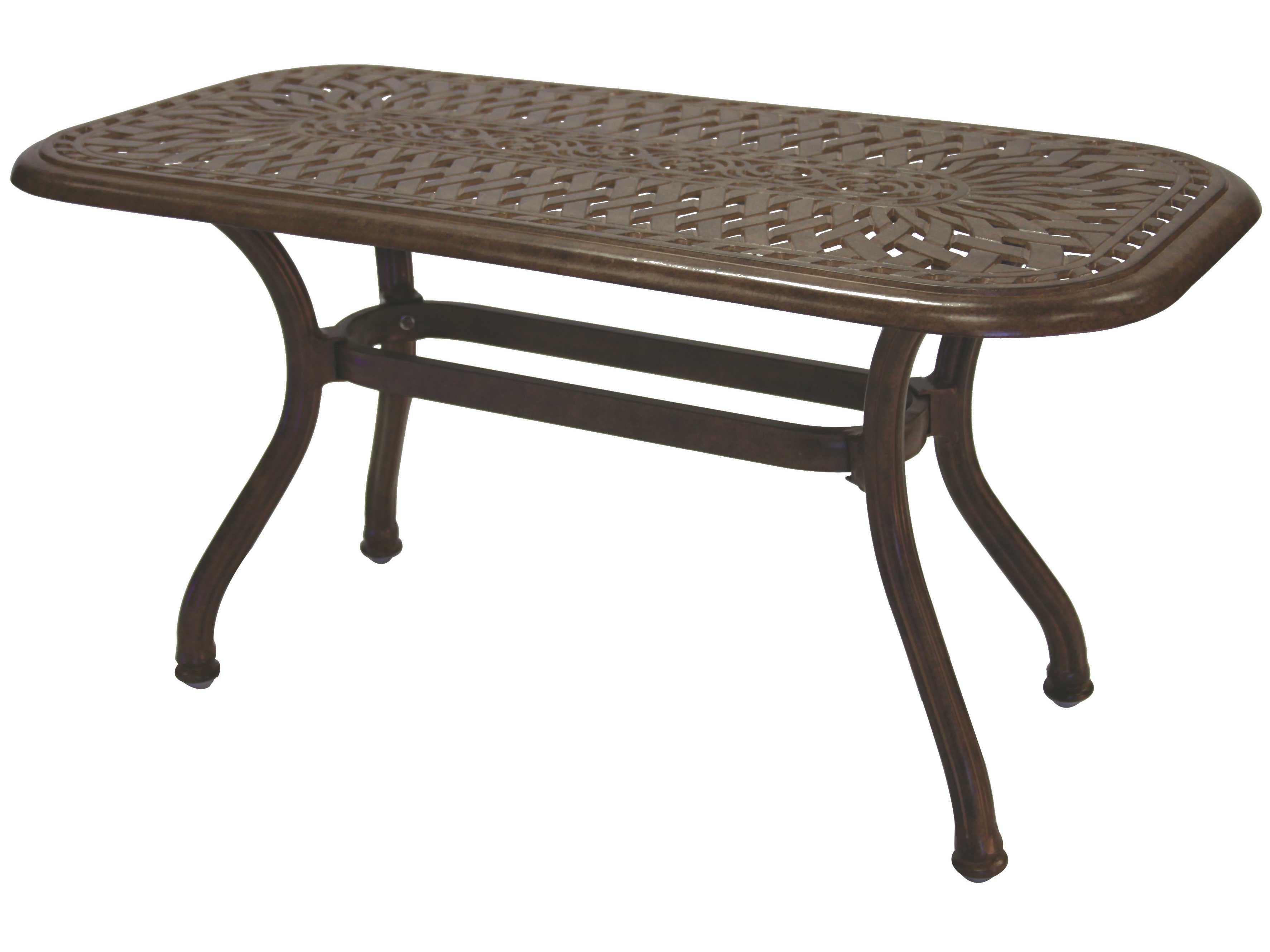 Darlee Outdoor Living Series Antique Bronze Cast-Aluminum Rectangular Coffee Table