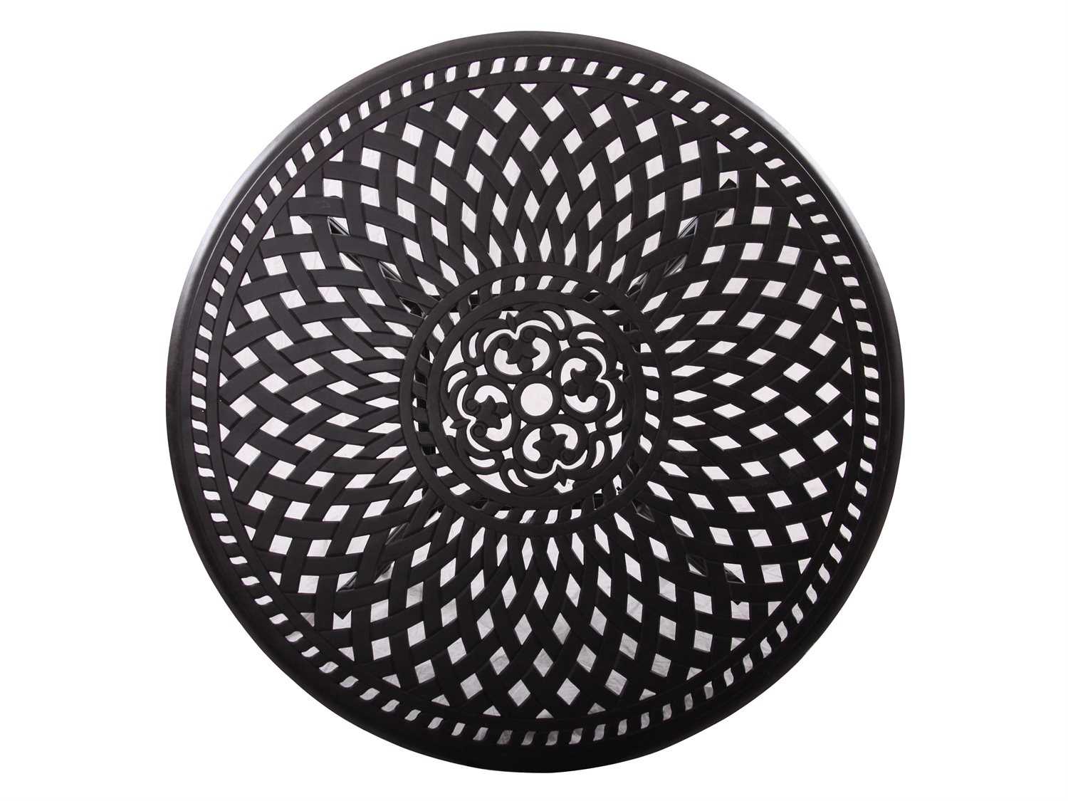 Darlee Outdoor Living Series Cast Aluminum Round Umbrella Hole Dining Table