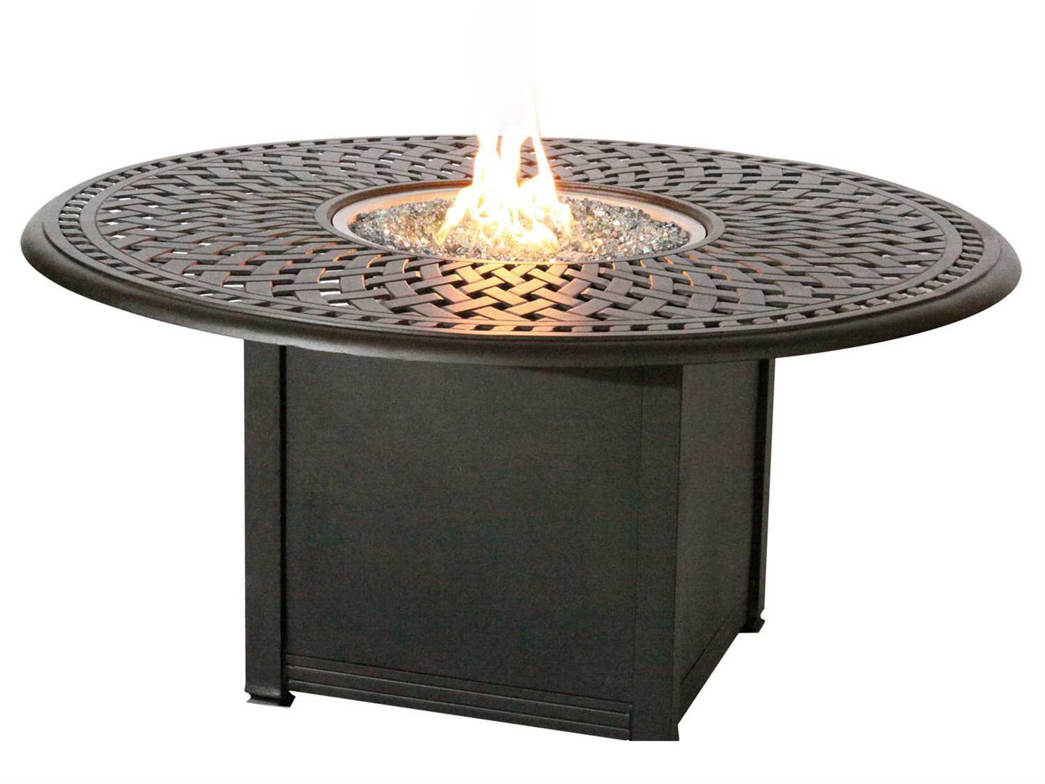 Darlee Outdoor Living Series Antique Bronze Cast Aluminum Round Counter Height Propane Fire Pit Table