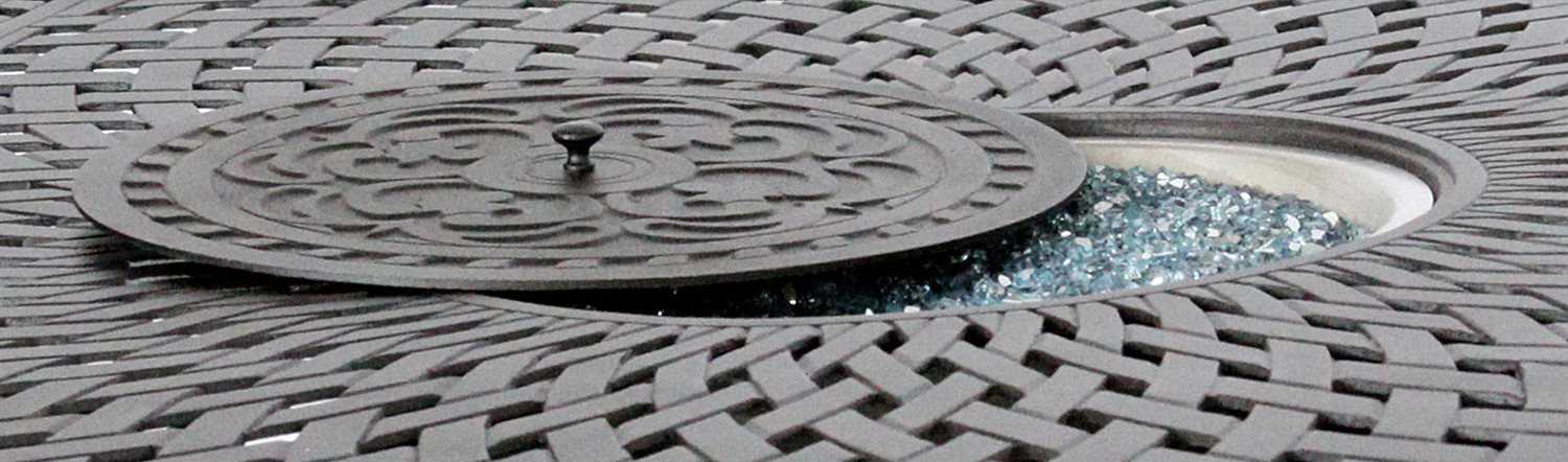 Darlee Outdoor Living Series Antique Bronze Cast Aluminum Round Counter Height Propane Fire Pit Table