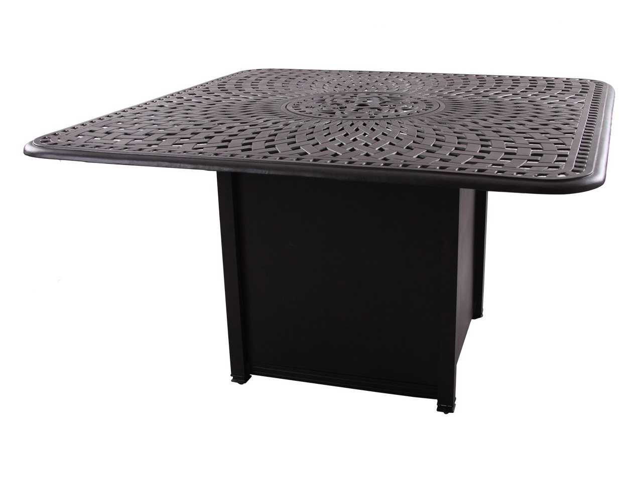 Darlee Outdoor Living Series Antique Bronze Cast Aluminum Square Counter Height Propane Fire Pit Table