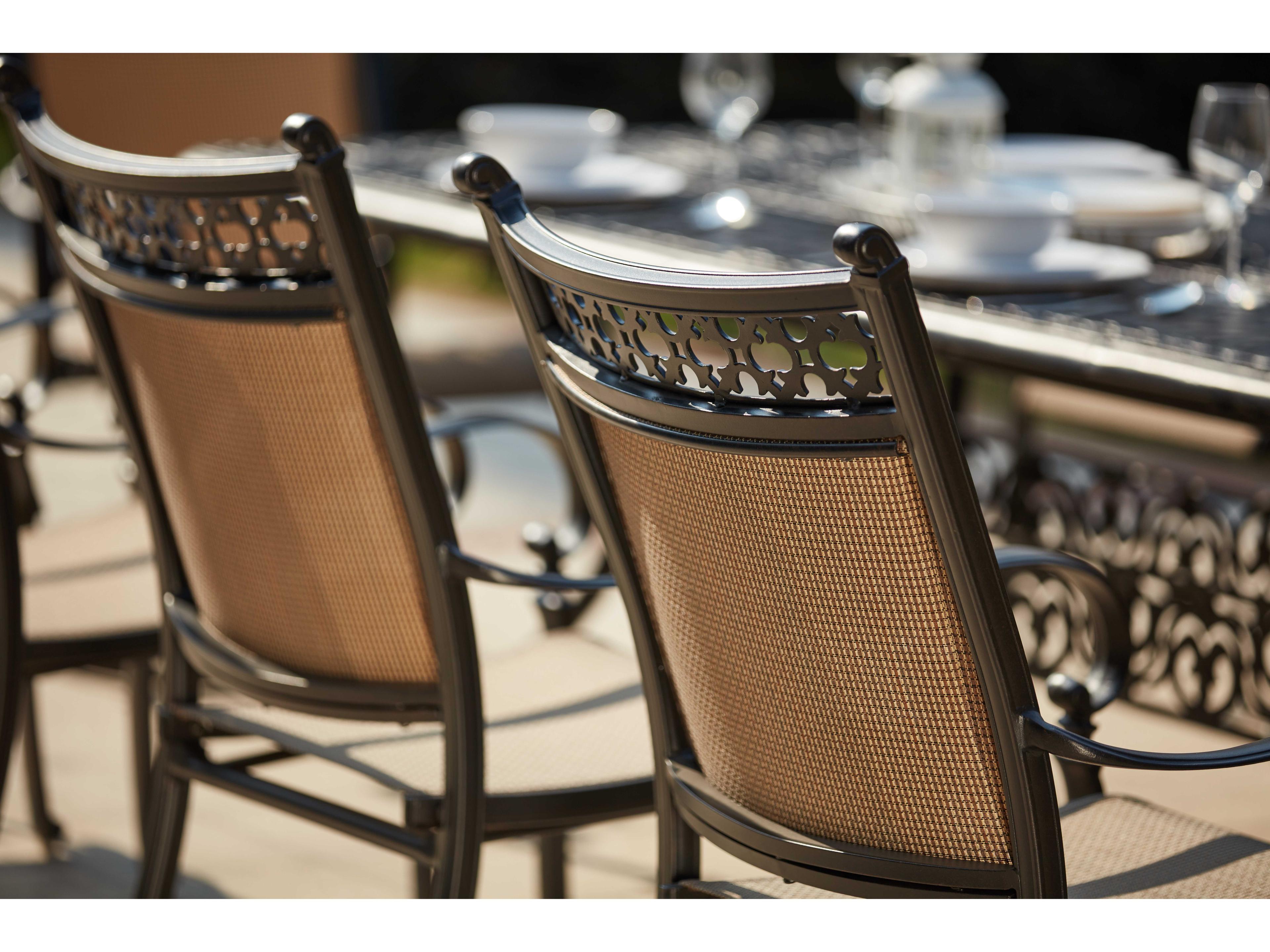 Darlee Outdoor Living Mountain View Cast Aluminum 11- Piece Dining Set 92 x 42 / 120 x 42 Rectangular Extension Dining Table in Antique Bronze