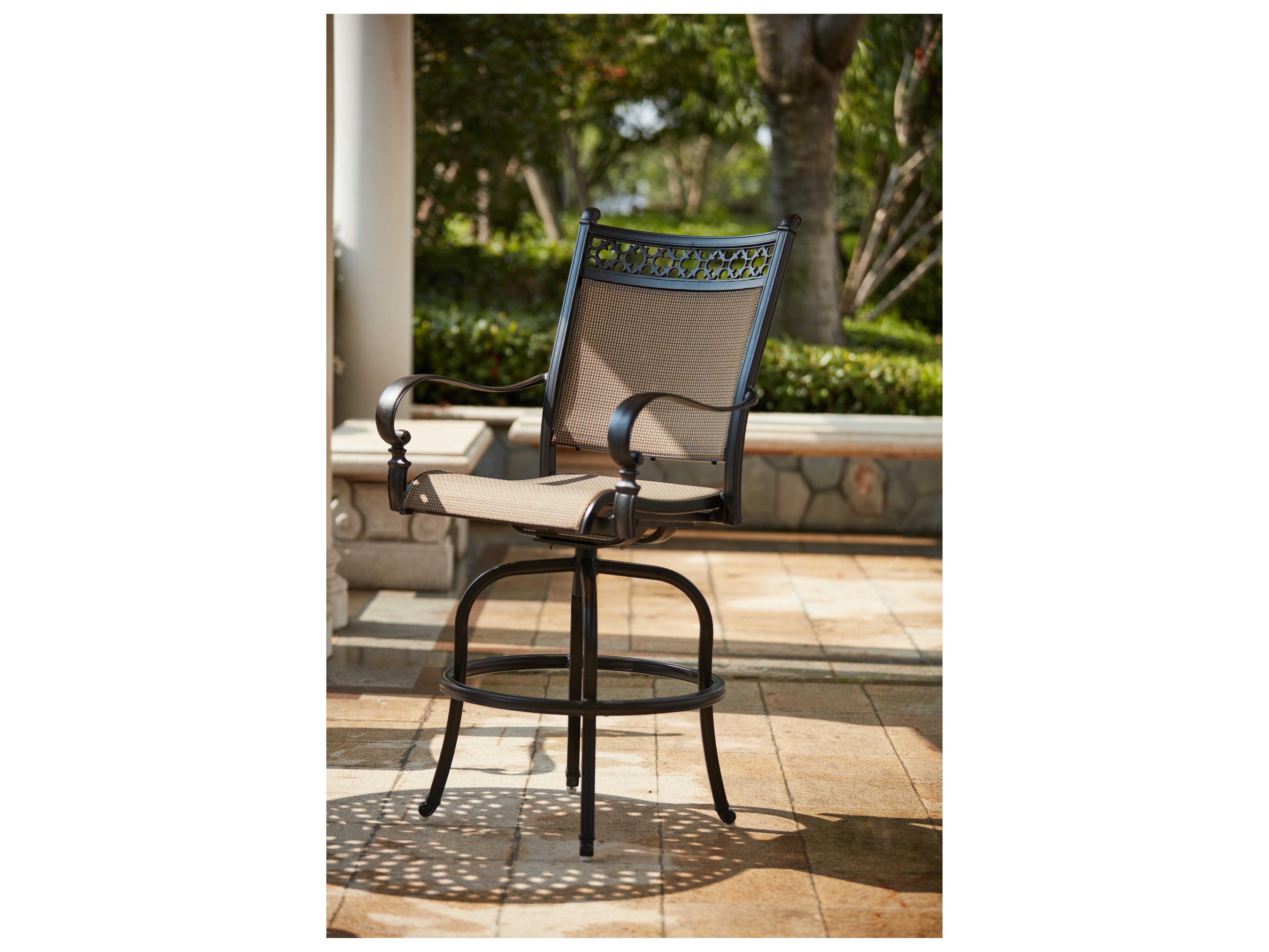 Darlee Outdoor Living Mountain View Cast Aluminum 5 - Piece Bar Set with 82 Inch Party Bar in Antique Bronze