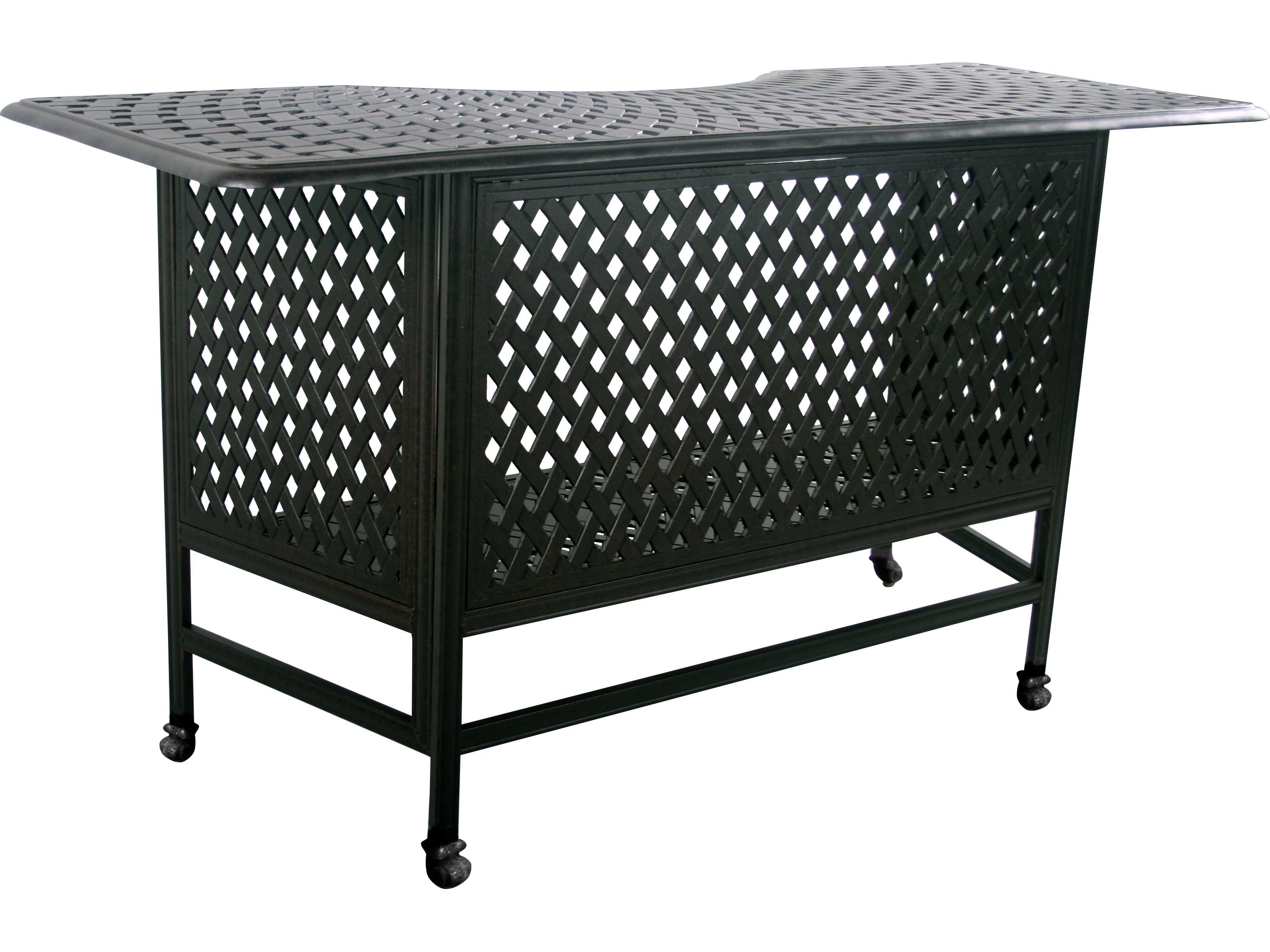 Darlee Outdoor Living Mountain View Cast Aluminum 5 - Piece Bar Set with 82 Inch Party Bar in Antique Bronze