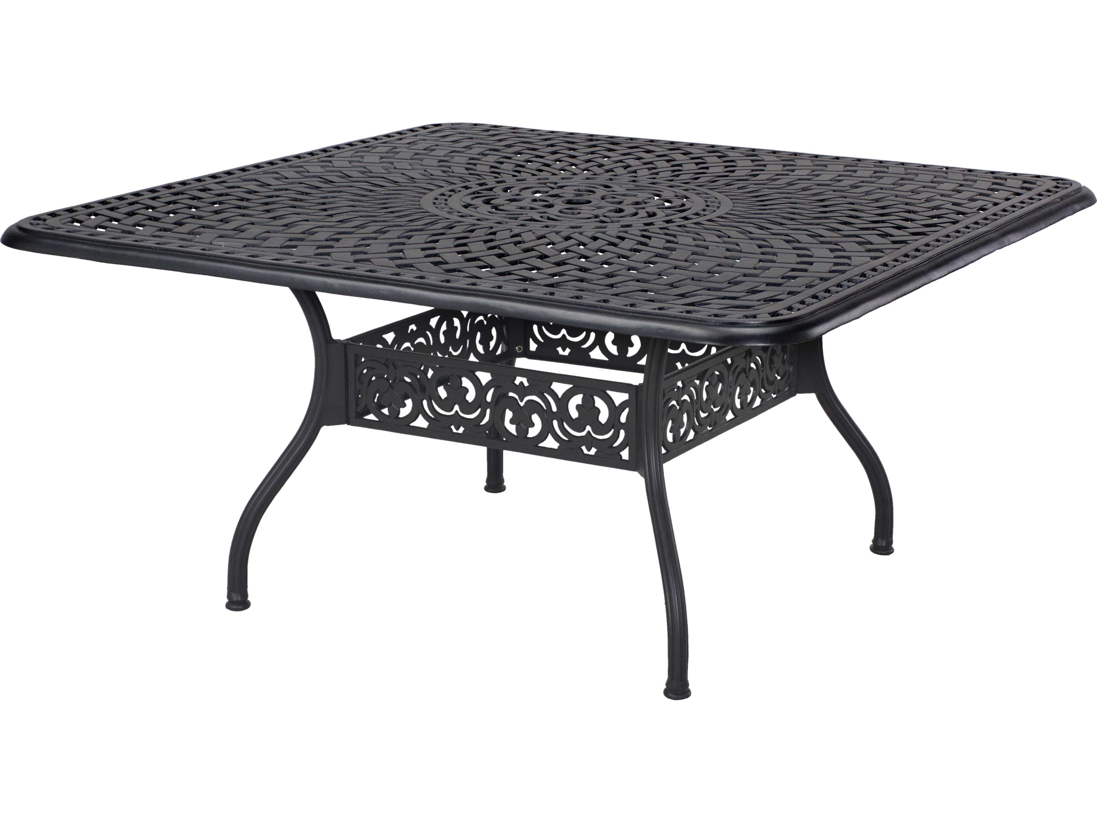 Darlee Outdoor Living Mountain View Cast Aluminum 9- Piece Dining Set with 60 Inch Square Dining Table in Antique Bronze