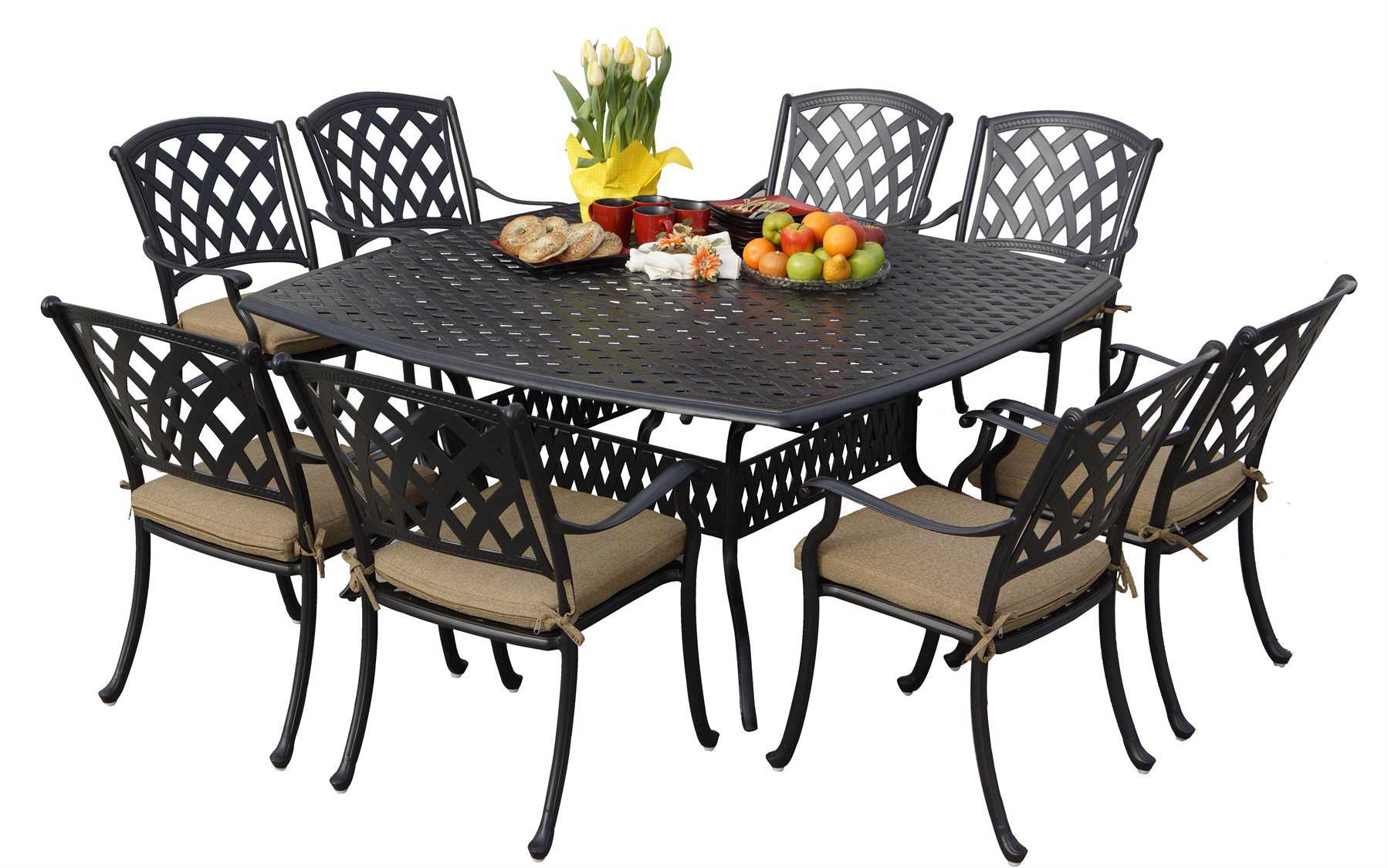 Darlee Ocean View Antique Bronze Cast Aluminum Patio Dining Set