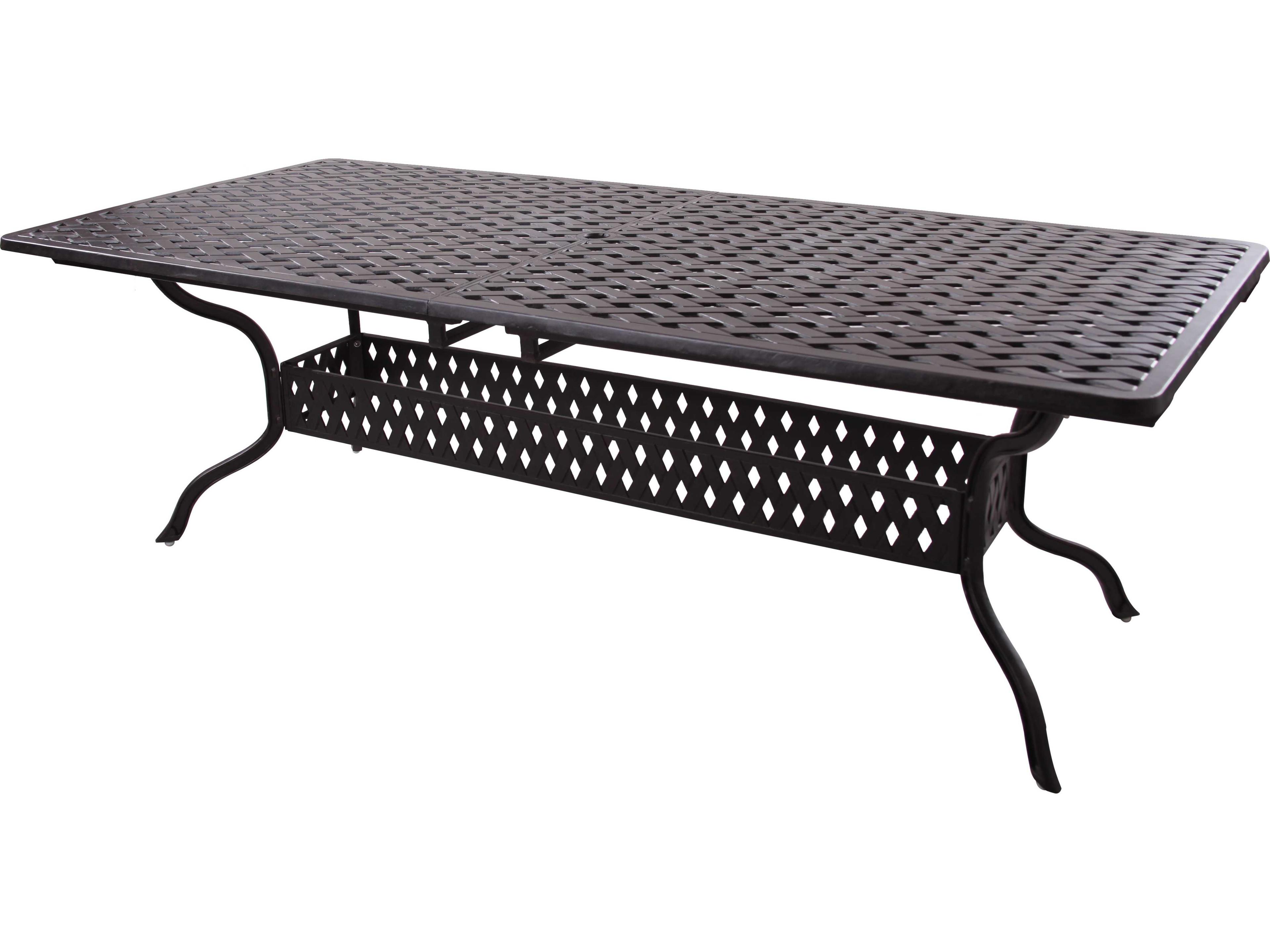 Darlee Outdoor Living Madison Cast Aluminum 11- Piece Dining Set with 92 x 42 / 120 x 42 Rectangular Dining Table in Antique Bronze