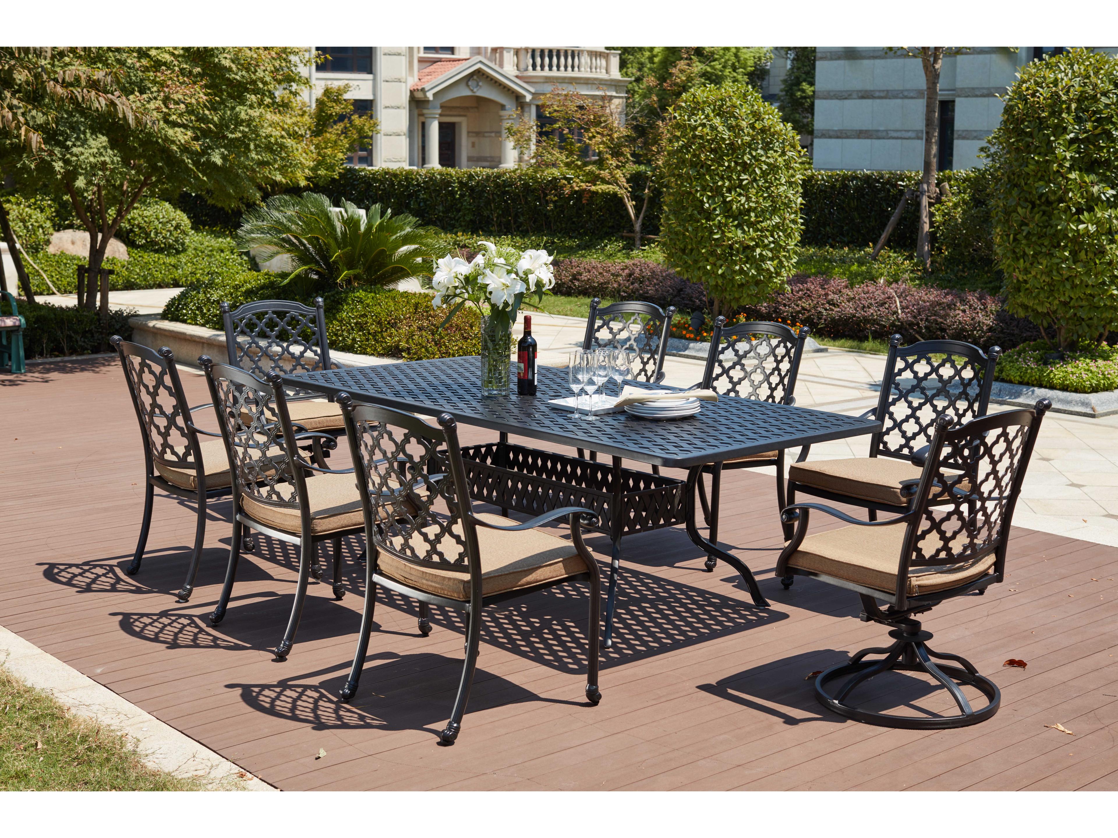 Darlee Outdoor Living Madison Cast Aluminum 9- Piece Dining Set with 92 x 42 Rectangular in Antique Bronze