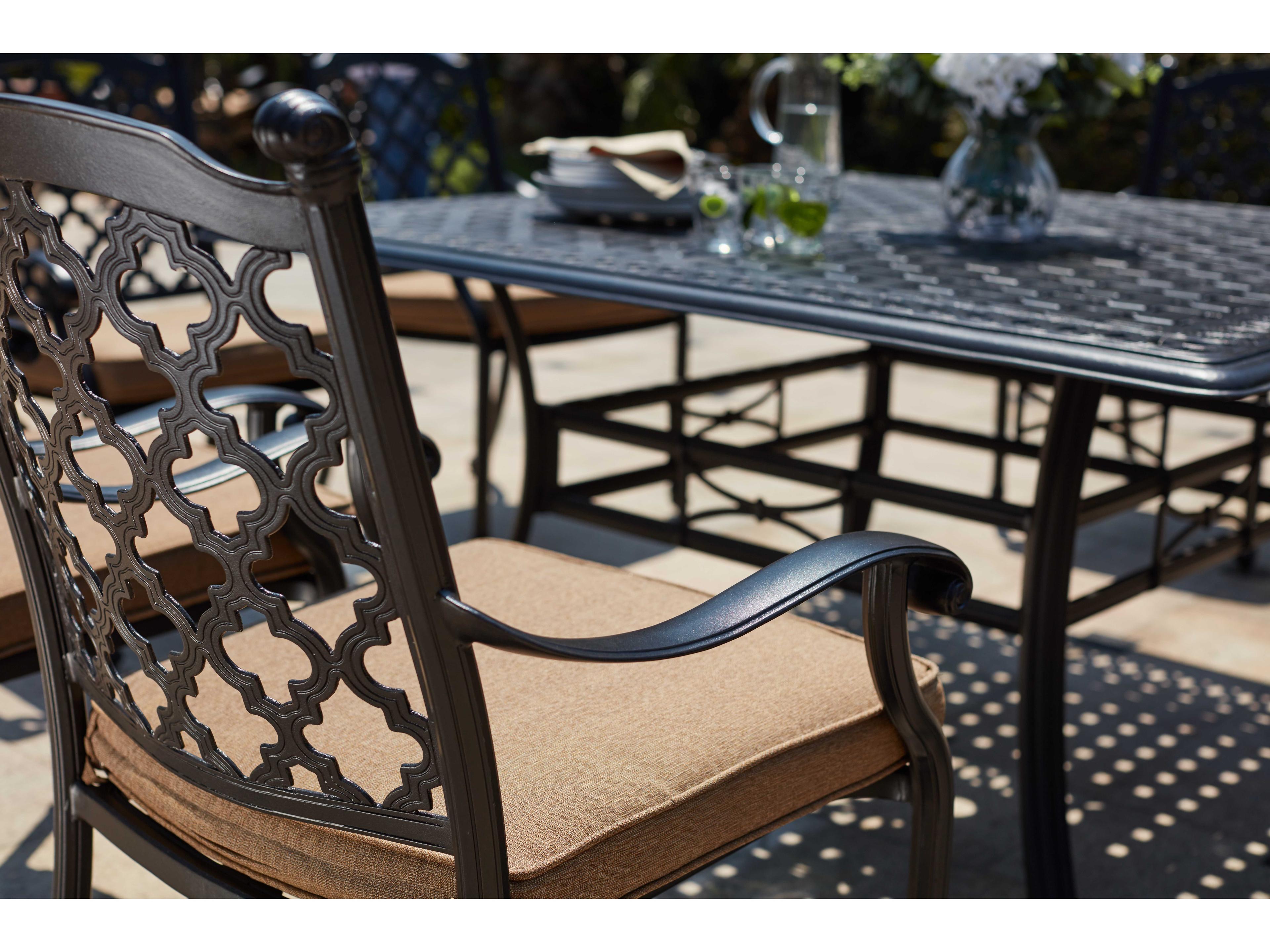 Darlee Outdoor Living Madison Cast Aluminum 9- Piece Dining Set with 60 Inch Square Dining Table in Antique Bronze