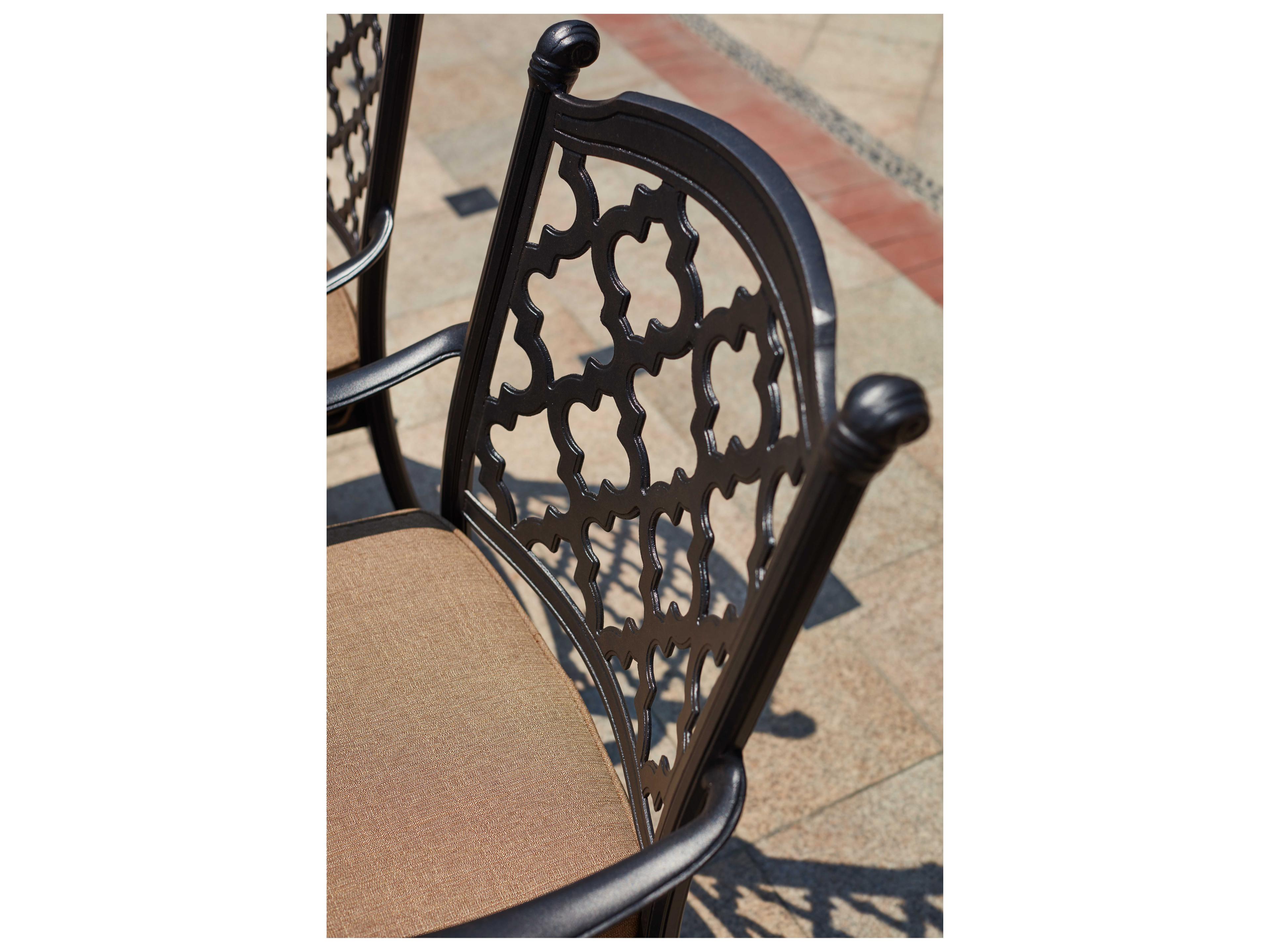 Darlee Outdoor Living Madison Cast Aluminum 9- Piece Dining Set with 60 Inch Square Dining Table in Antique Bronze