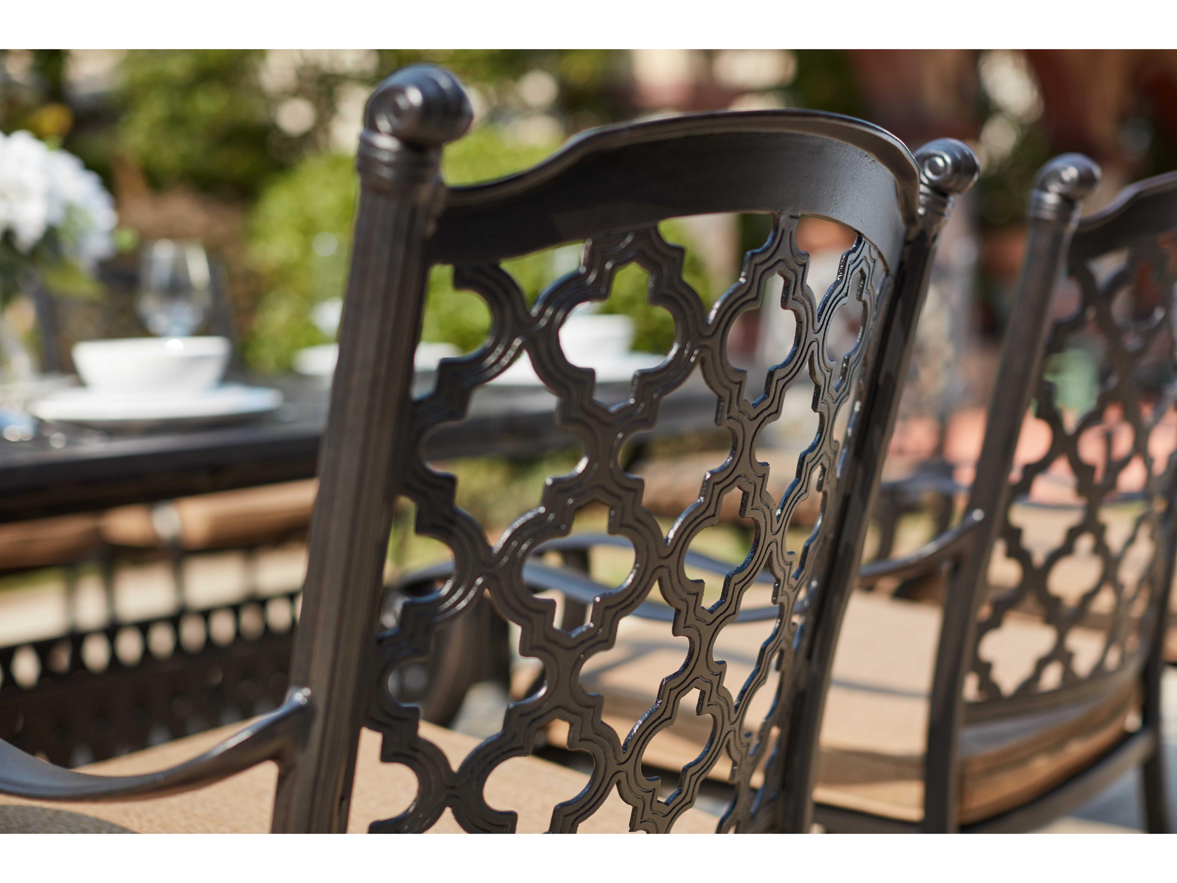 Darlee Outdoor Living Madison Cast Aluminum 9- Piece Dining Set with 71 Inch Round Dining Table in Antique Bronze