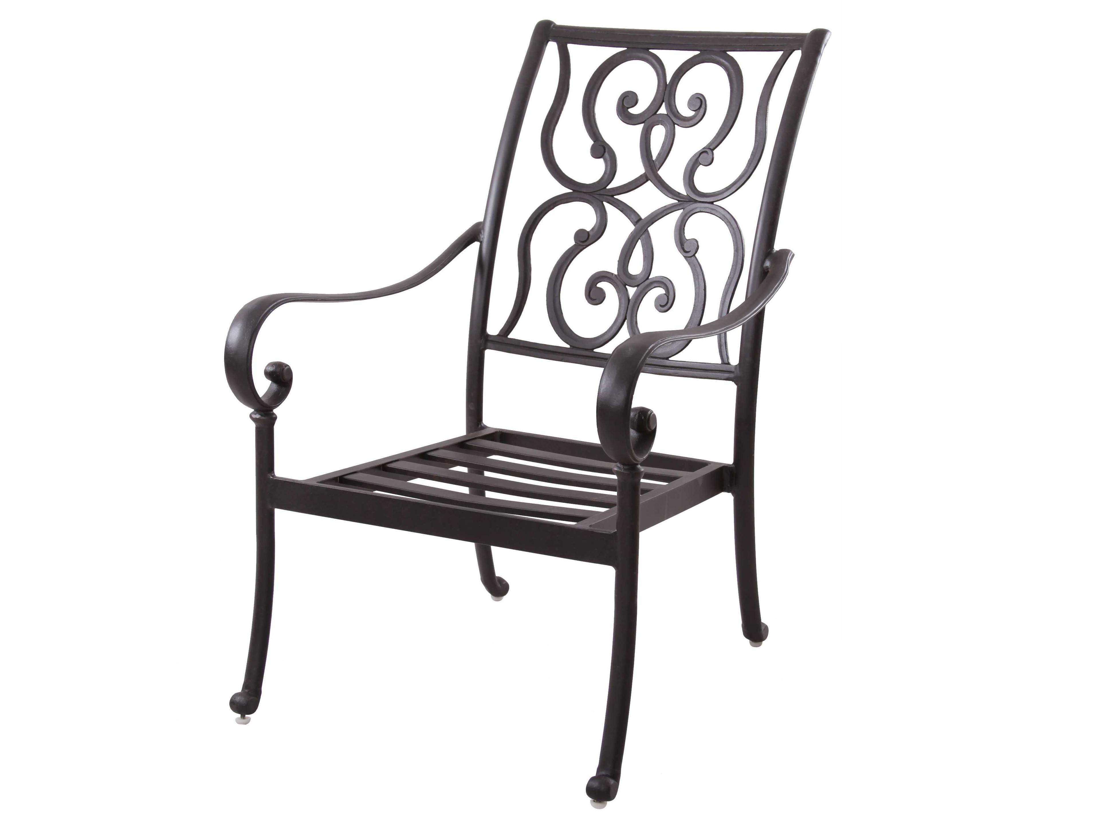 Darlee Outdoor Living Santa Anita Cast Aluminum Antique Bronze Dining Chair