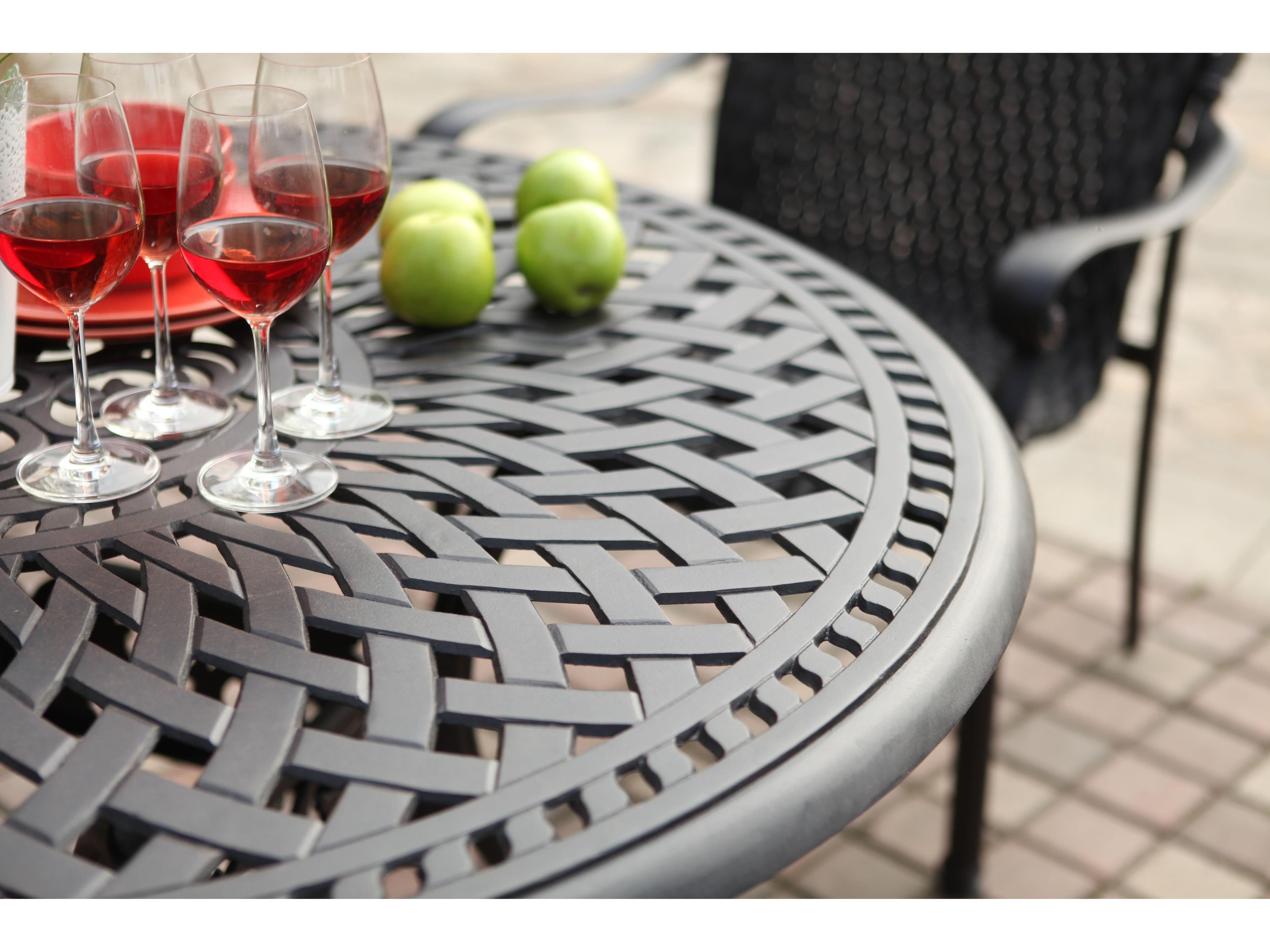 Darlee Outdoor Living Victoria Cast Aluminum 5-Piece Dining Set with 48'' Round Dining Table