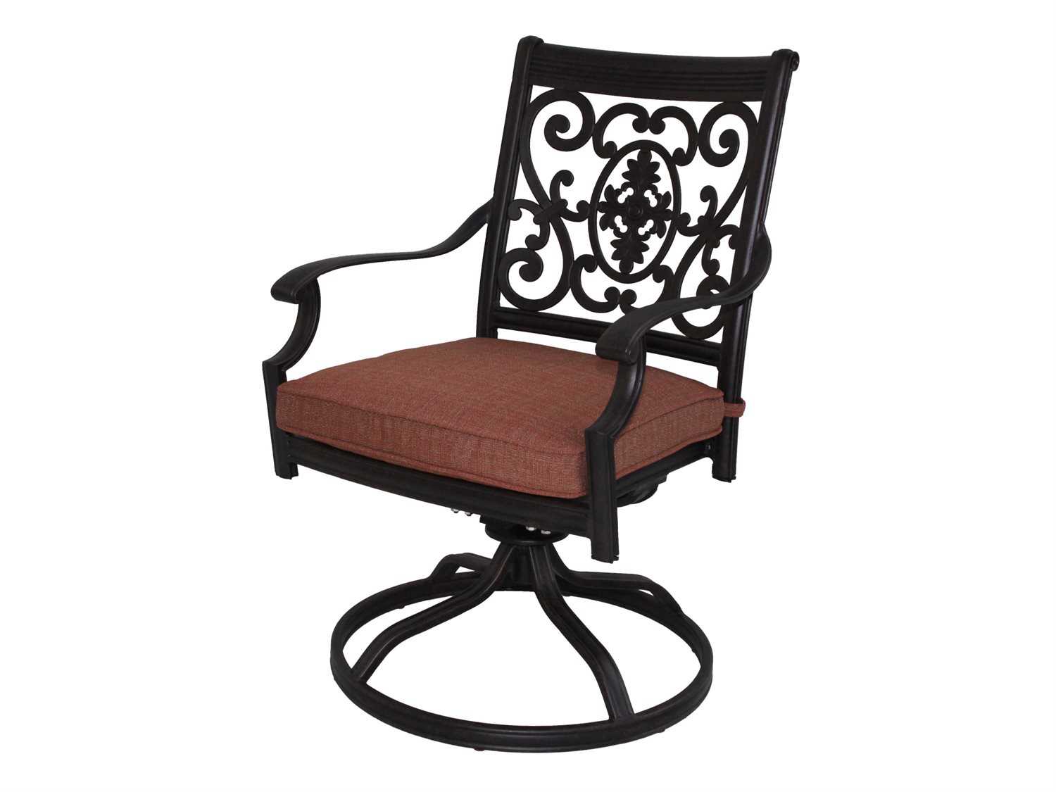 Darlee Outdoor Living St. Cruz Cast Aluminum Antique Bronze Swivel Rocker Chair