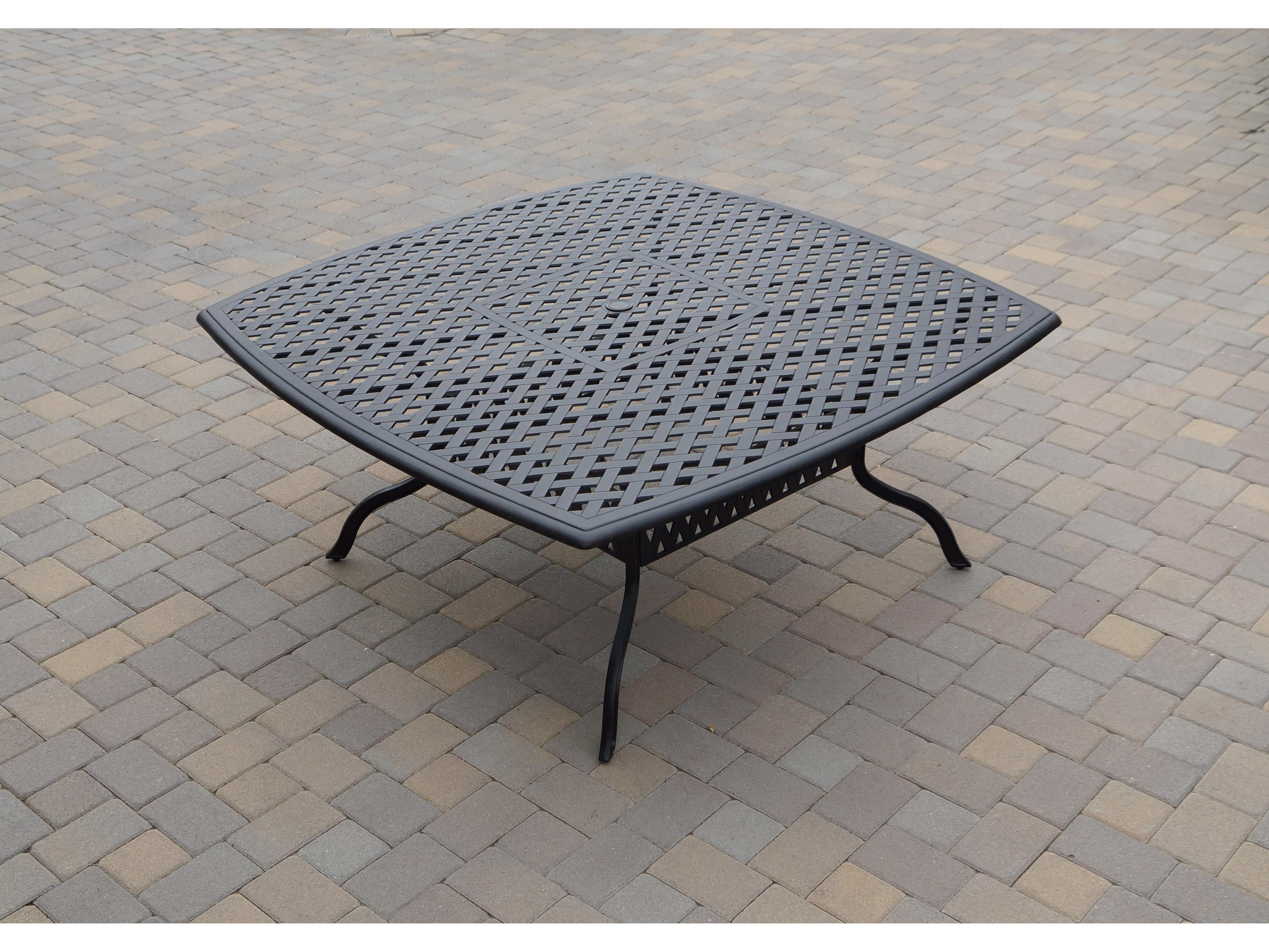 Darlee Outdoor Living Santa Monica Cast Aluminum 10-Piece Dining Set with Cushions and 64'' Square Dining Table and Lazy Susan