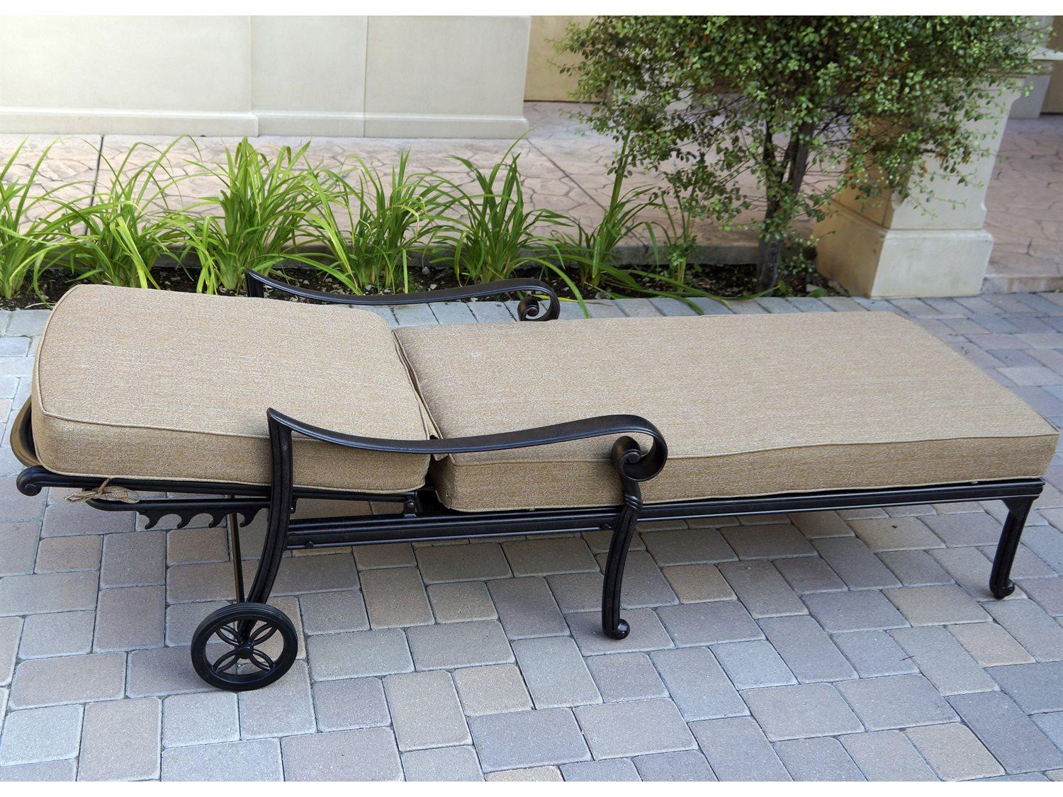 Darlee Outdoor Living Santa Monica Cast Aluminum Antique Bronze Chaise Lounge
