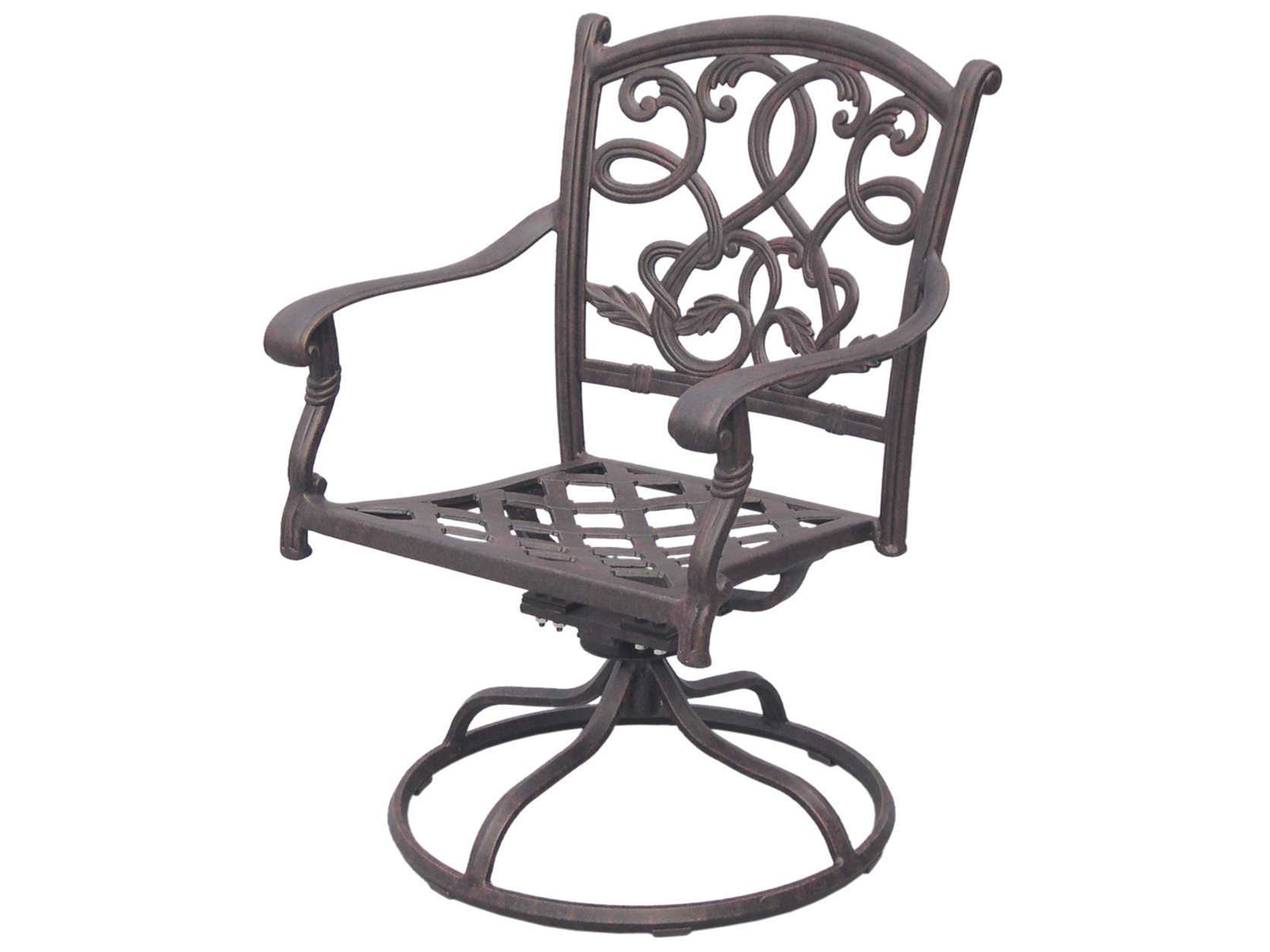 Darlee Outdoor Living Santa Monica Cast Aluminum Antique Bronze Swivel Rocker Chair