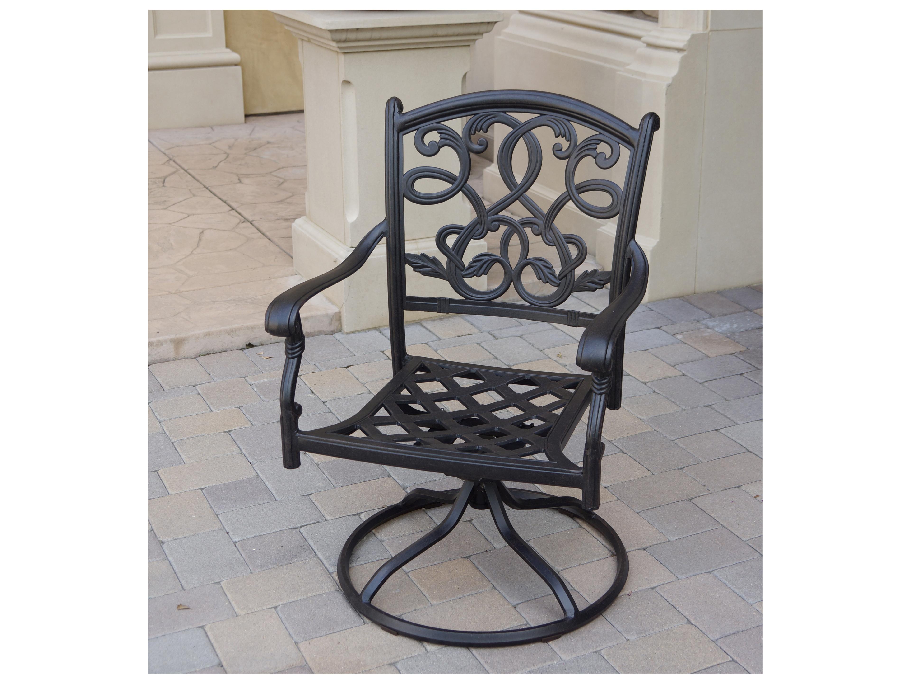 Darlee Outdoor Living Santa Monica Cast Aluminum 9-Piece Dining Set (with 2 Swivel Rockers) with Cushions and 44 x 84'' Rectangular Dining Table