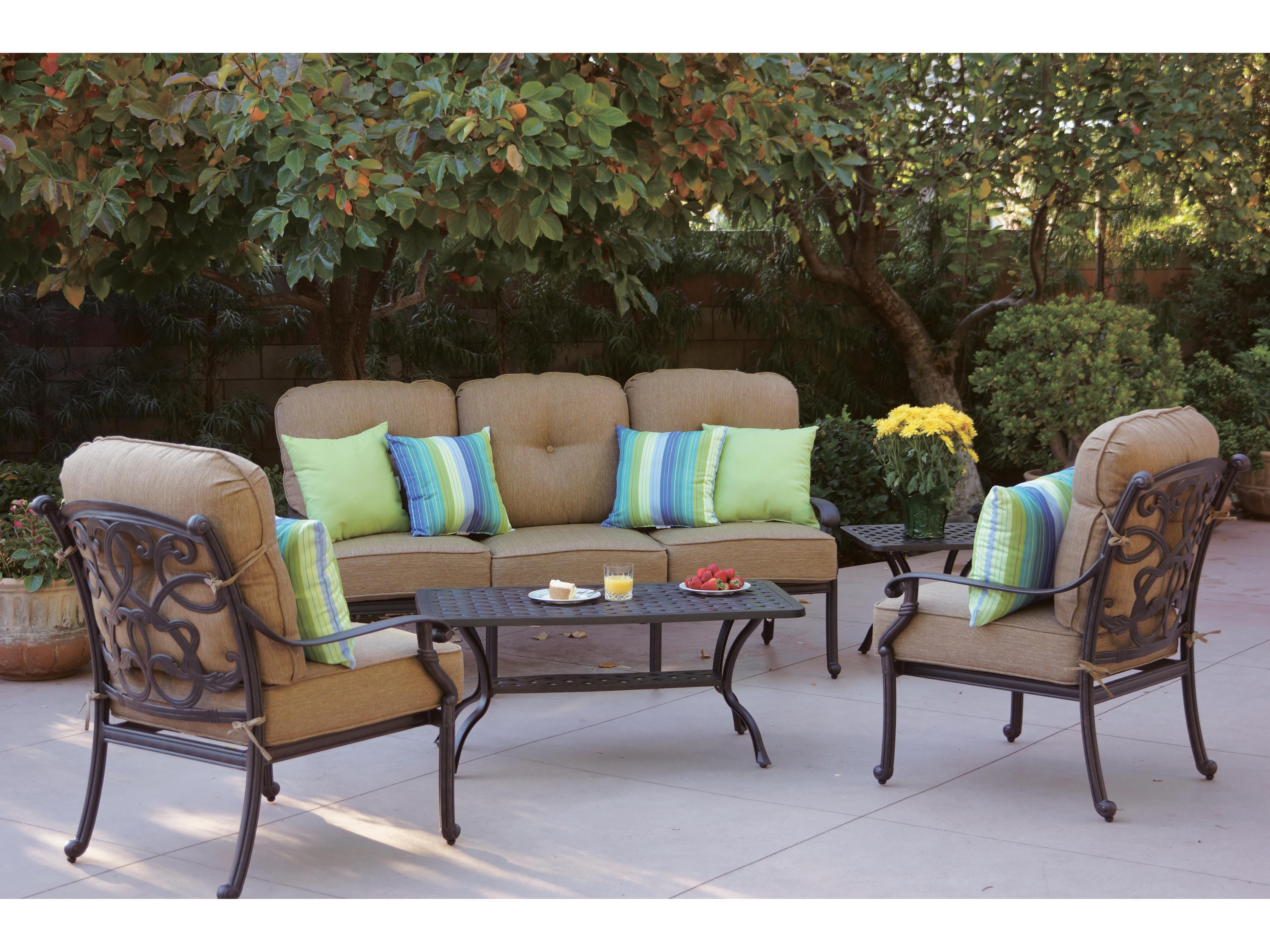 Darlee Outdoor Living Santa Monica Cast Aluminum Cushion Lounge Set