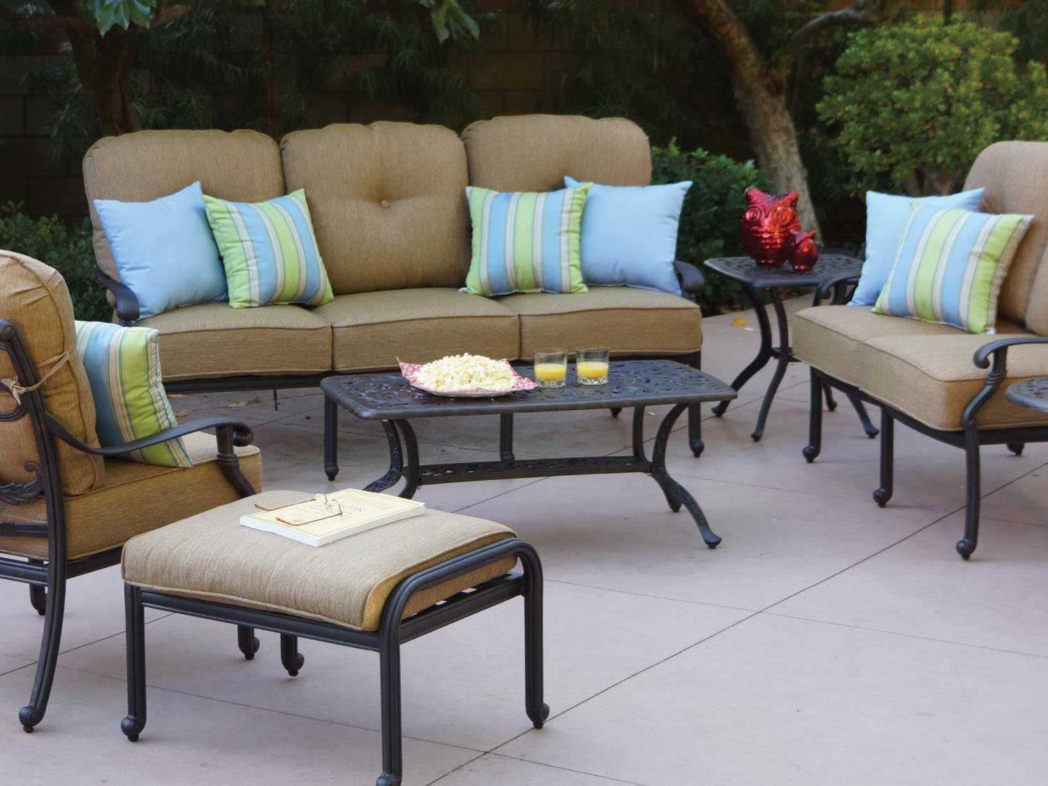 Darlee Outdoor Living Santa Monica Cast Aluminum Antique Bronze Lounge Set